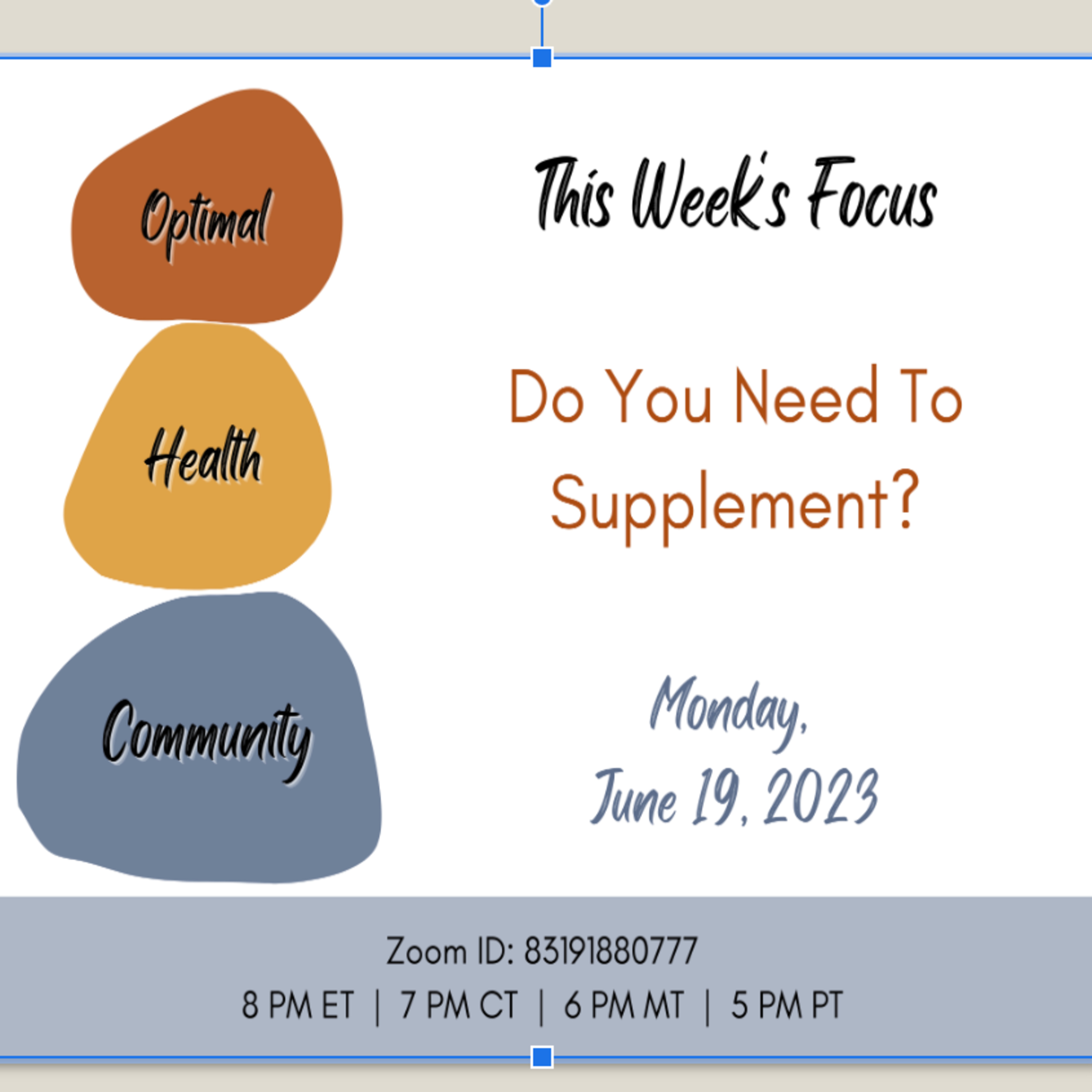 6/19/23 - Element 21: Do You Need to Supplement? episode artwork