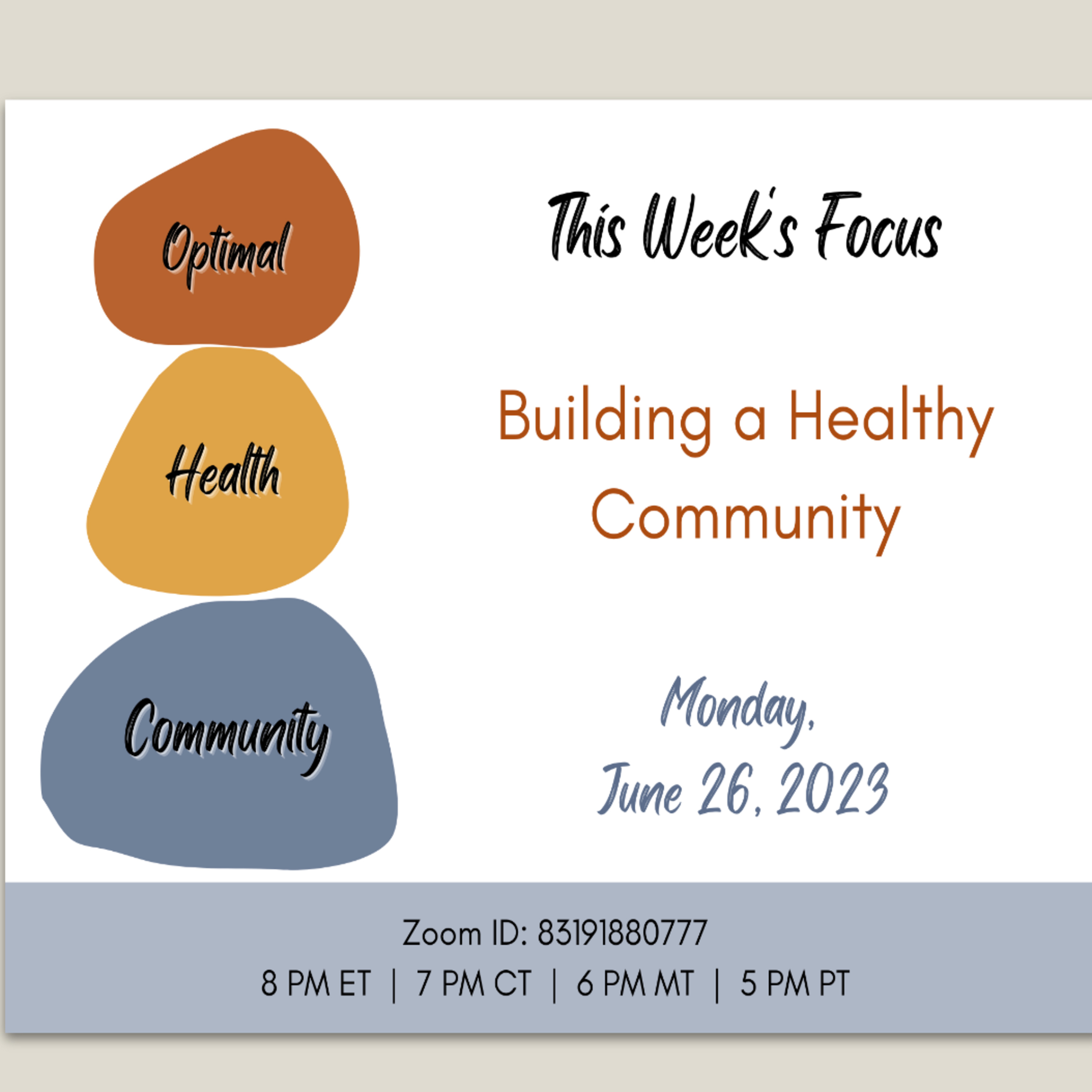6/26/23 - Building a Healthy Community episode artwork