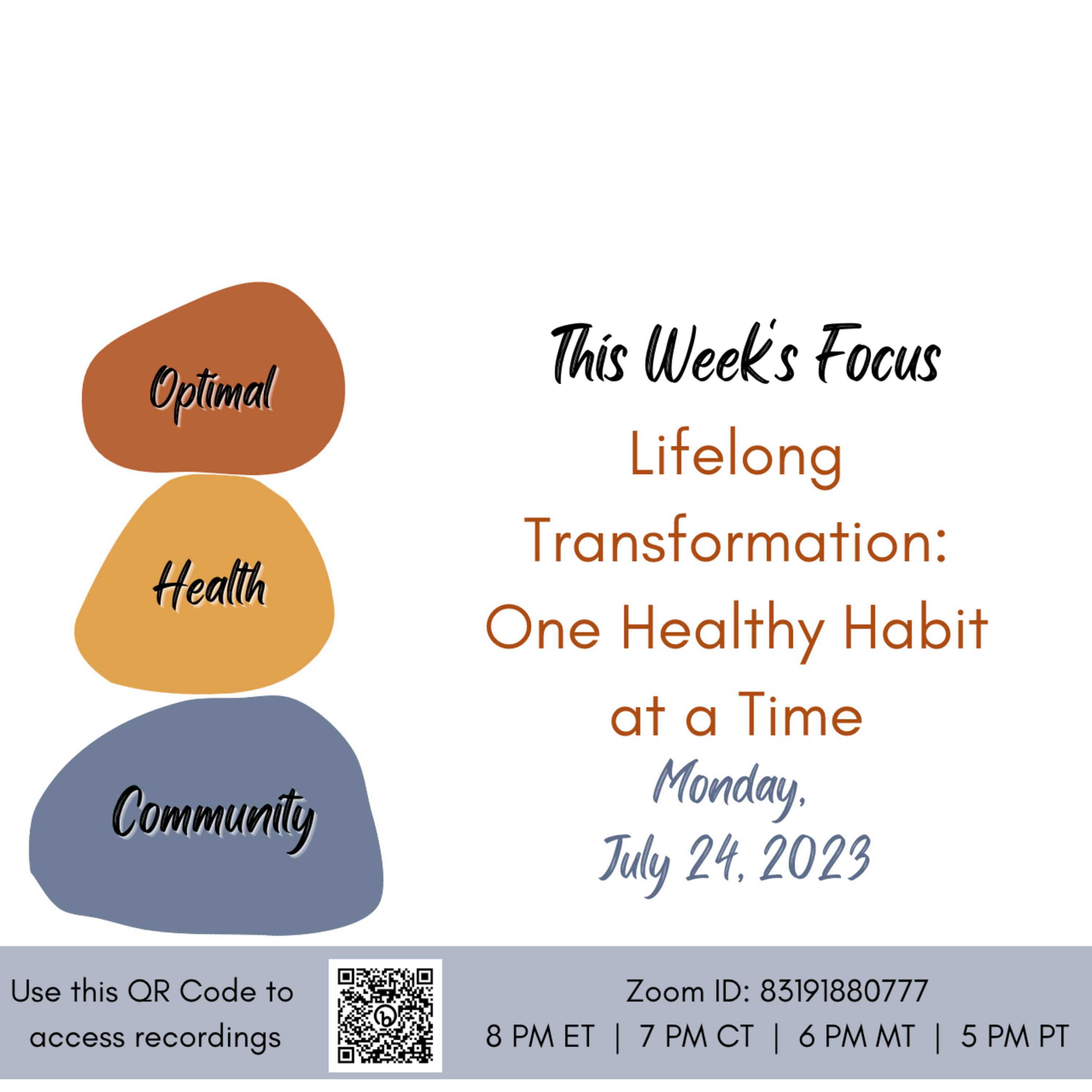 7/22/23 - Lifelong Transformation: One Healthy Habit at a Time episode artwork