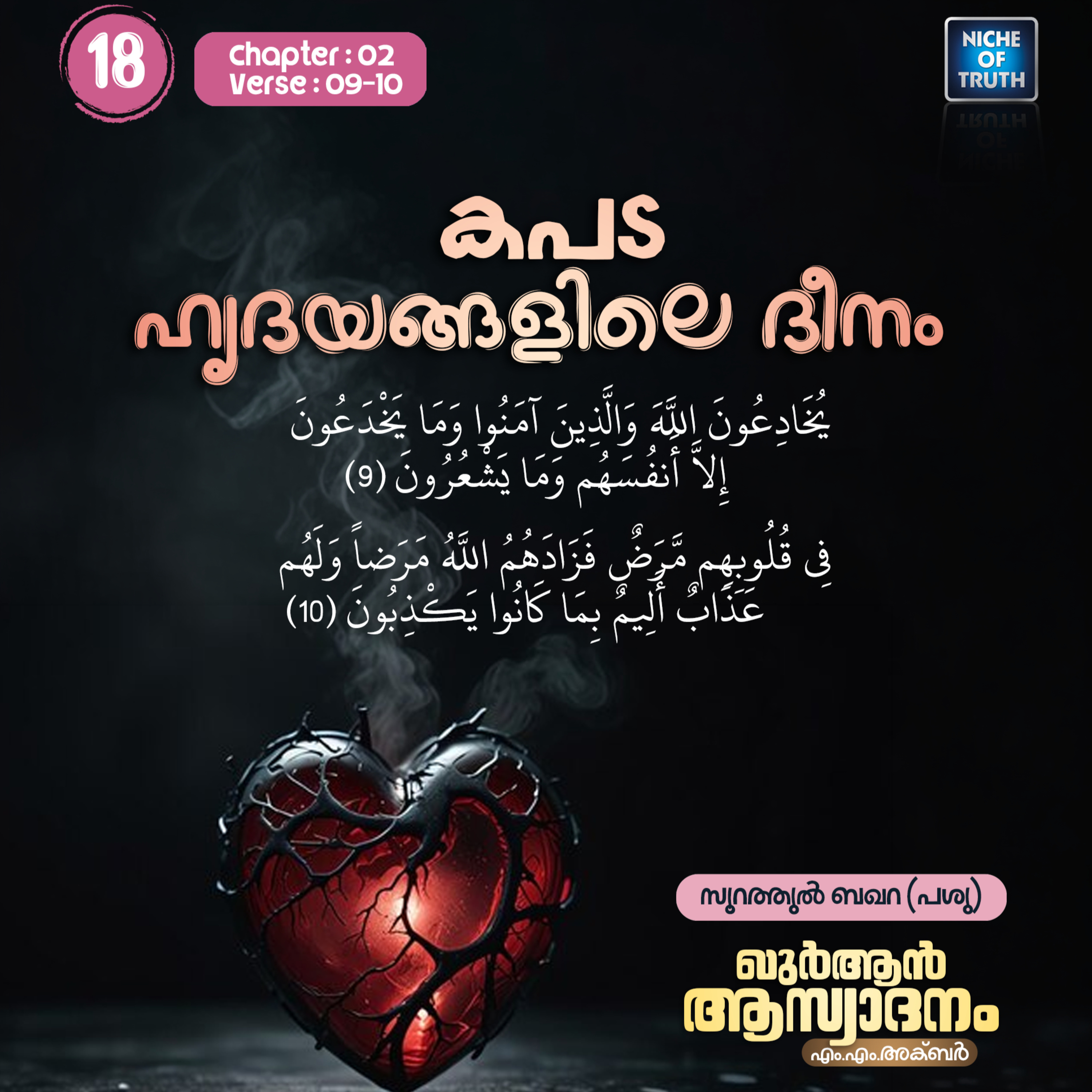 ഖുർആൻ ആസ്വാദനം | Part 18 - കപടഹൃദയങ്ങളിലെ ദീനം | Al-Baqarah 02:09-10 (سورة البقرة) | MM Akbar episode artwork