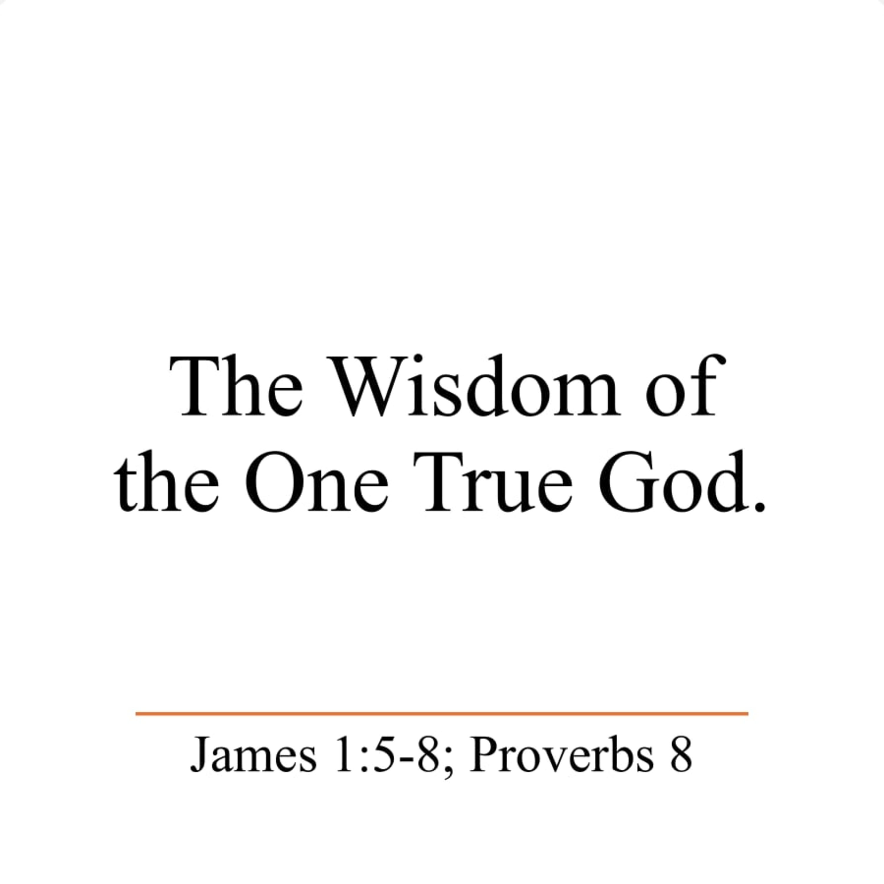 The Wisdom of the One True God - James 1:5-8; Proverbs 8 episode artwork