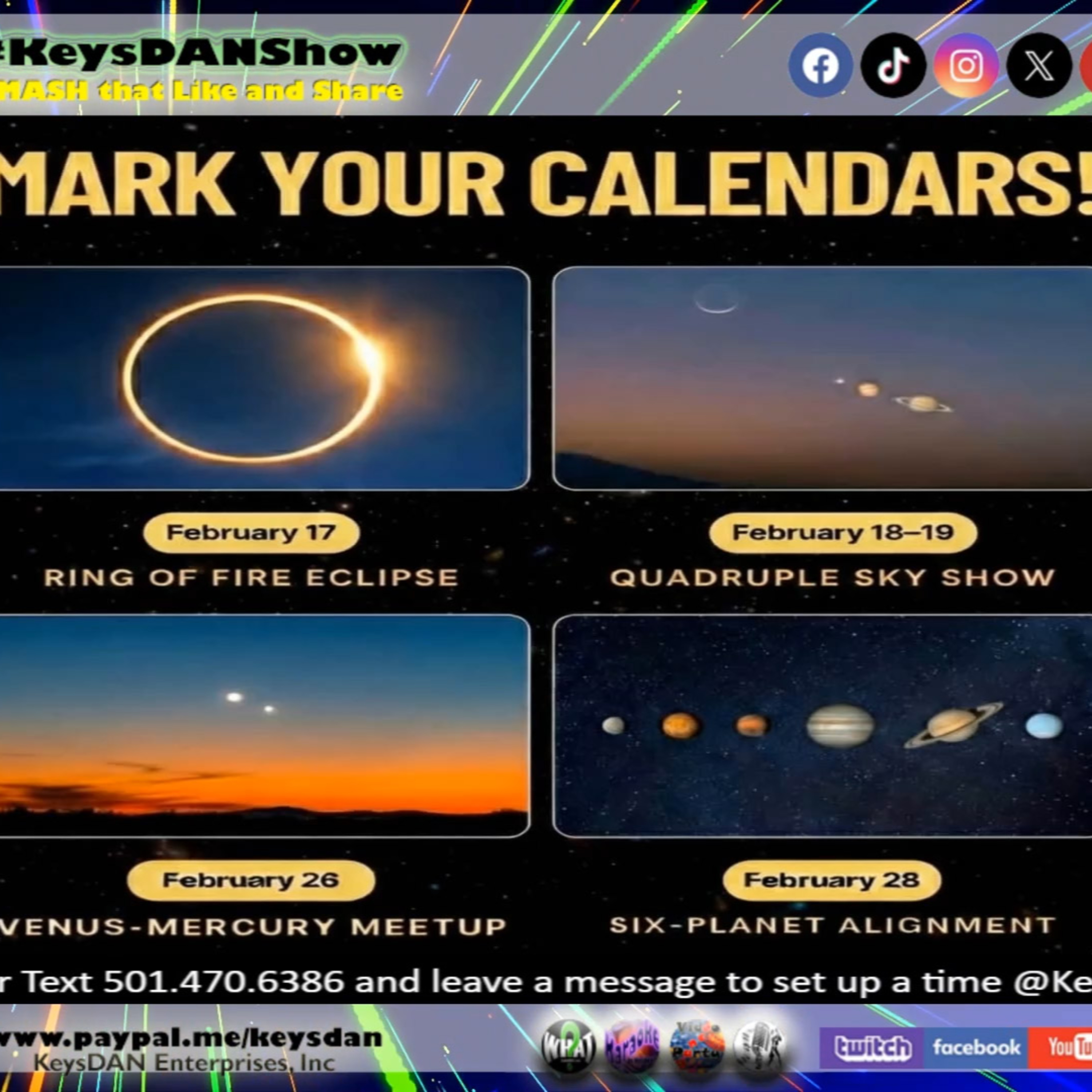 February Sky Show: Eclipse & 6 Planet Alignment! KeysDAN Show #Science #KeysDANShow @KeysDAN episode artwork