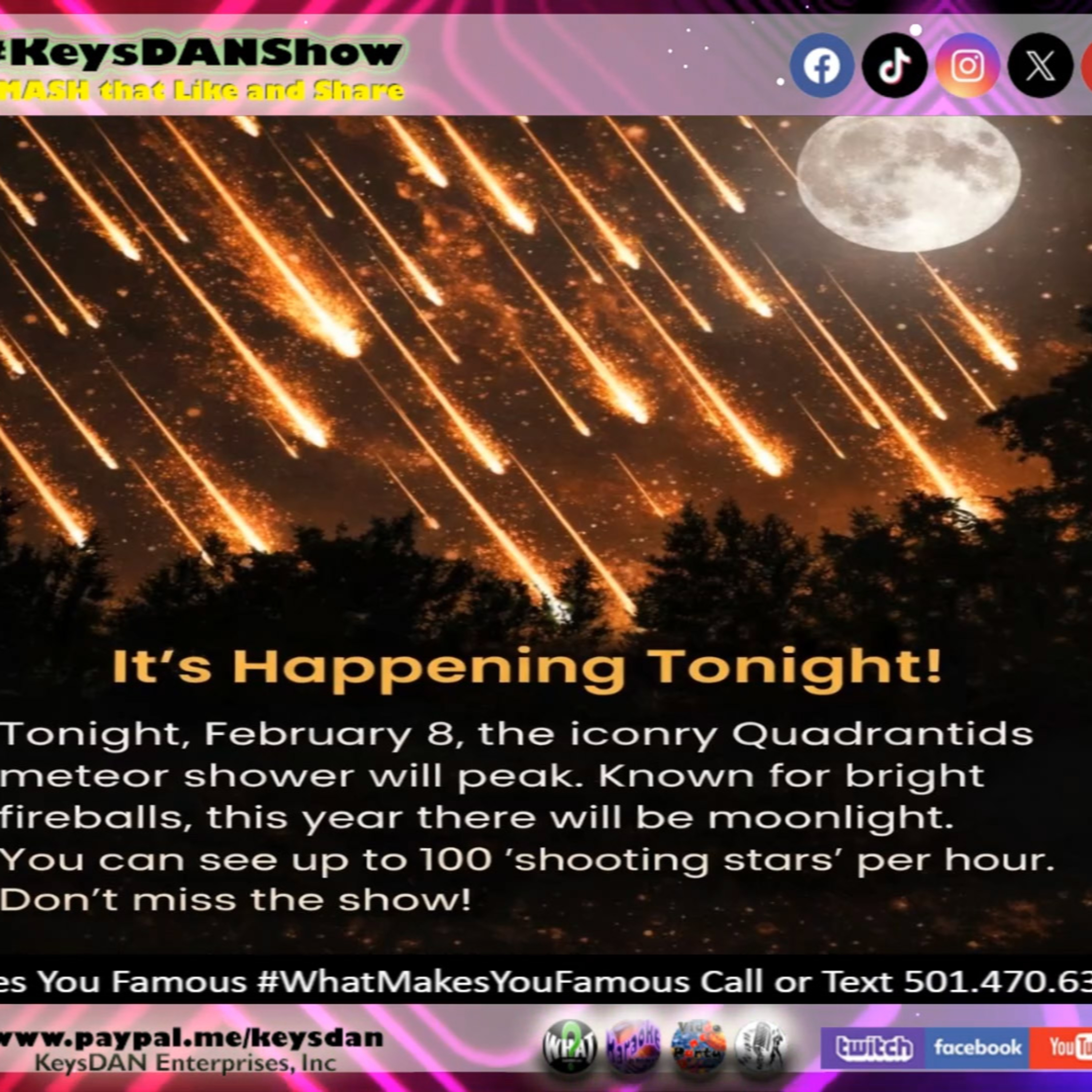 Quadrantids Meteor Shower Peaks Tonight: 100 Stars/Hour! KeysDAN Show #Science #KeysDANShow @KeysDAN episode artwork