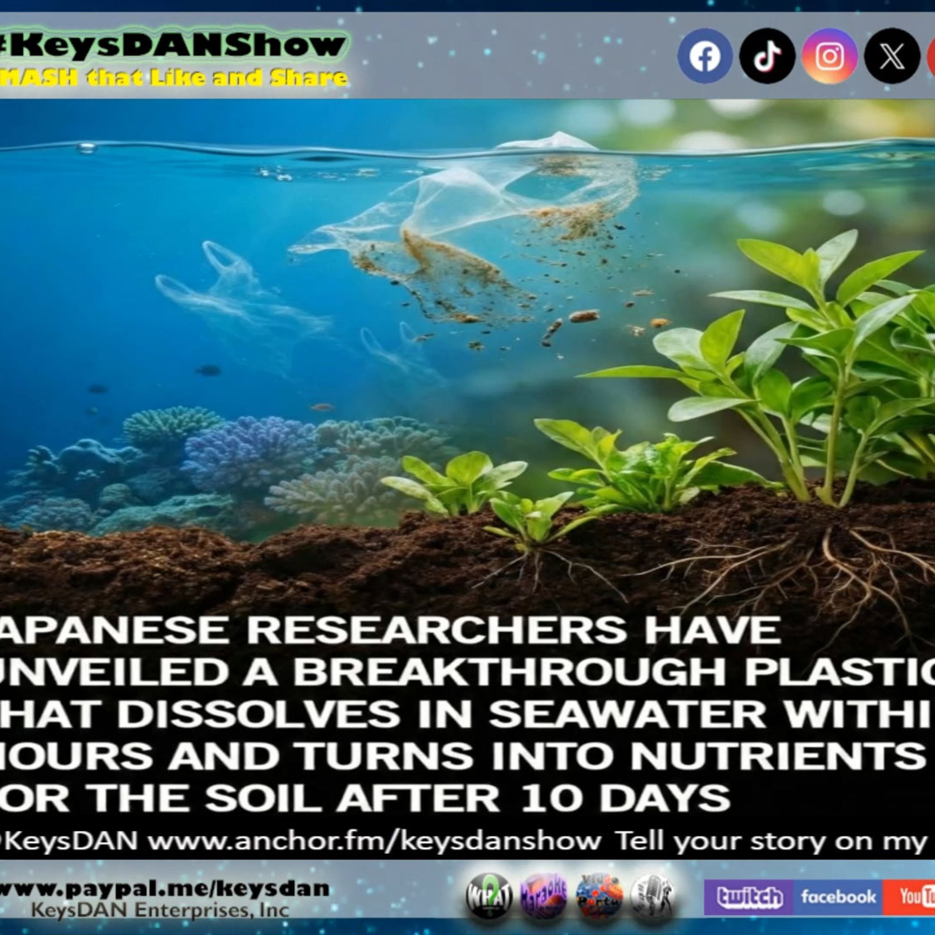 Plastic Waste Solved? New Material Dissolves in Seawater! KeysDAN Show #Science #KeysDANShow @KeysDAN episode artwork