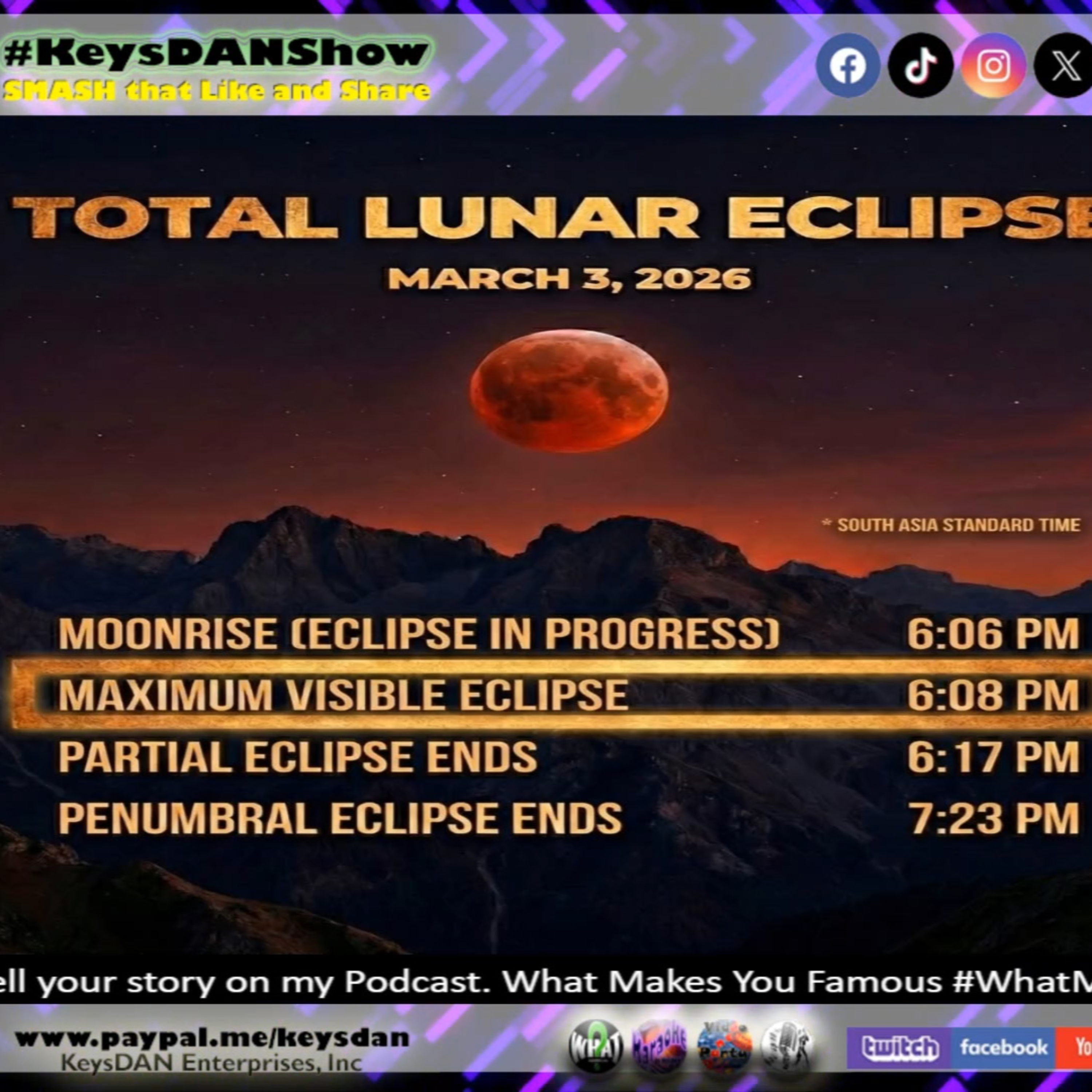 Spectacular Total Lunar Eclipse: See the Blood Moon! KeysDAN Show #Science #KeysDANShow @KeysDAN episode artwork