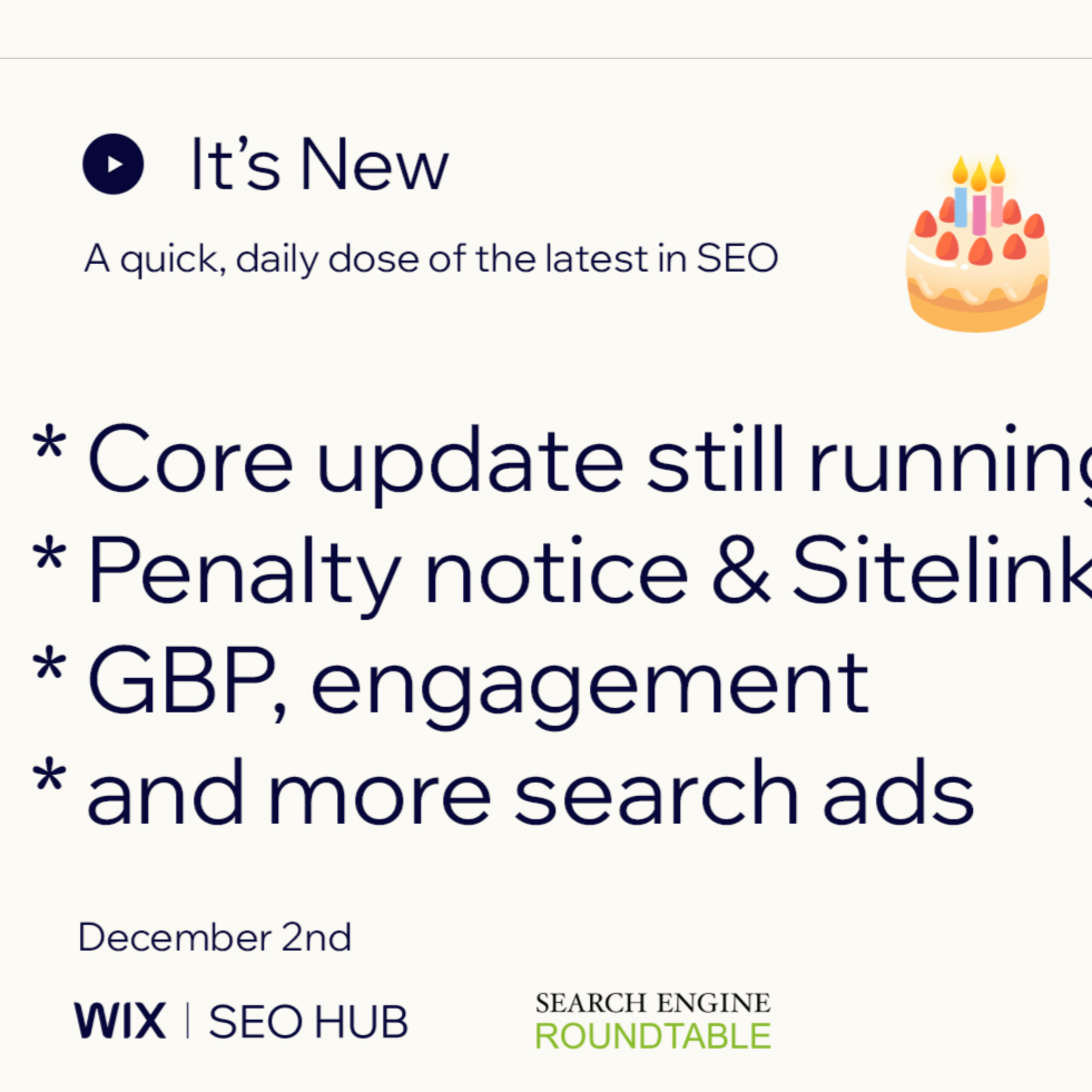 It’s New 12/2: Google Core Running, Penalty Notice, Engagement, More Ads, Bing Shopping & 21 Years episode artwork
