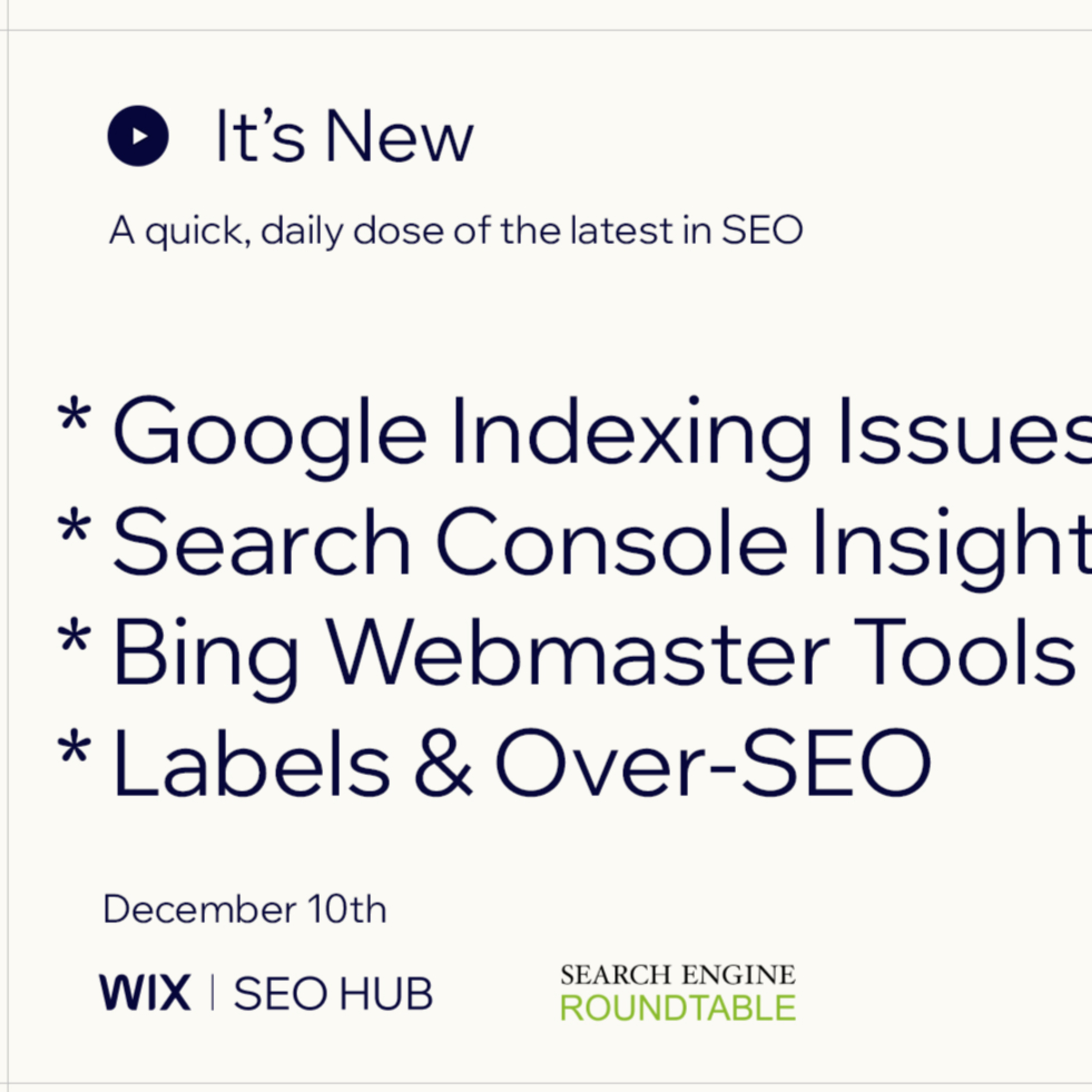 It’s New 12/10: Google Indexing Bug, Search Console Insights, Copilot Bing Webmaster Tools, Over-SEO & More episode artwork