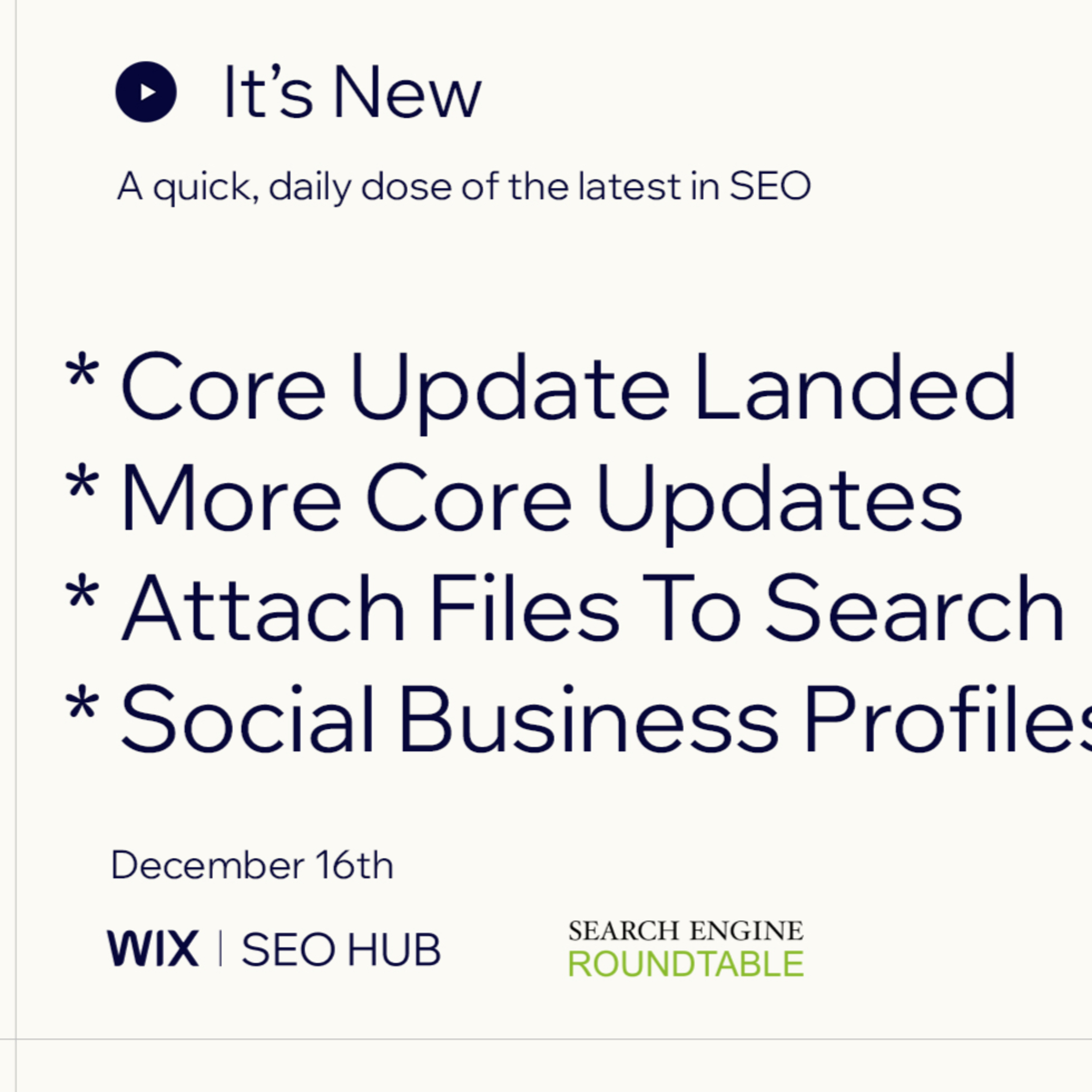 It’s New 12/16: Google December Core Update Is Big, More Frequent Core Updates & Attach Files To Search episode artwork