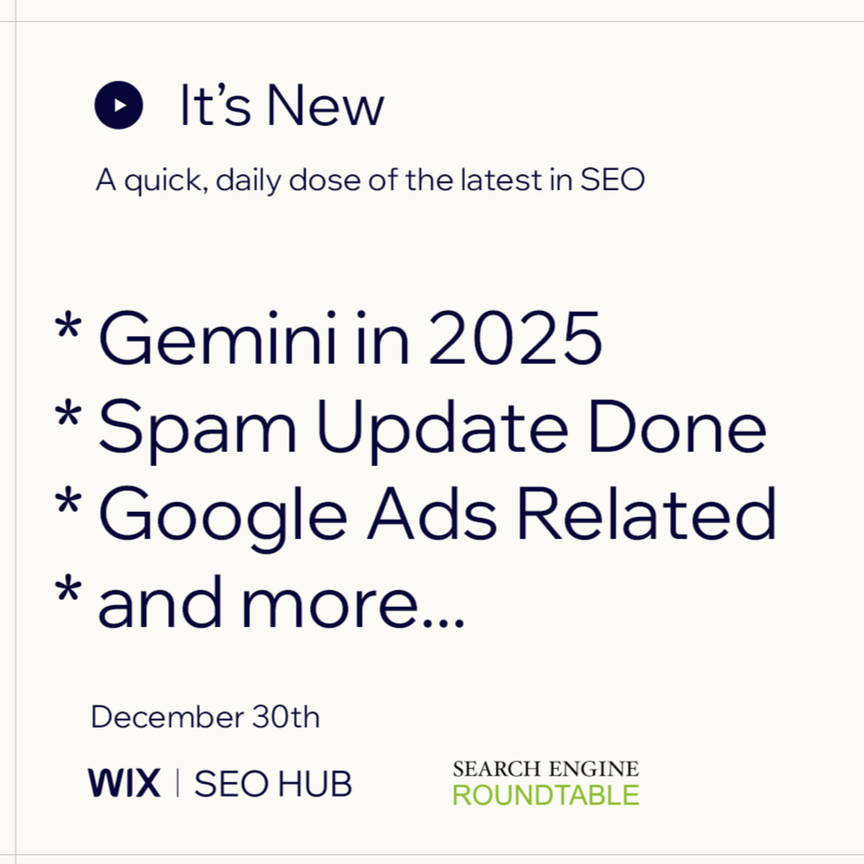 It’s New 12/30: Google 2025 Gemini, Spam Update Done & Google Ads Related episode artwork