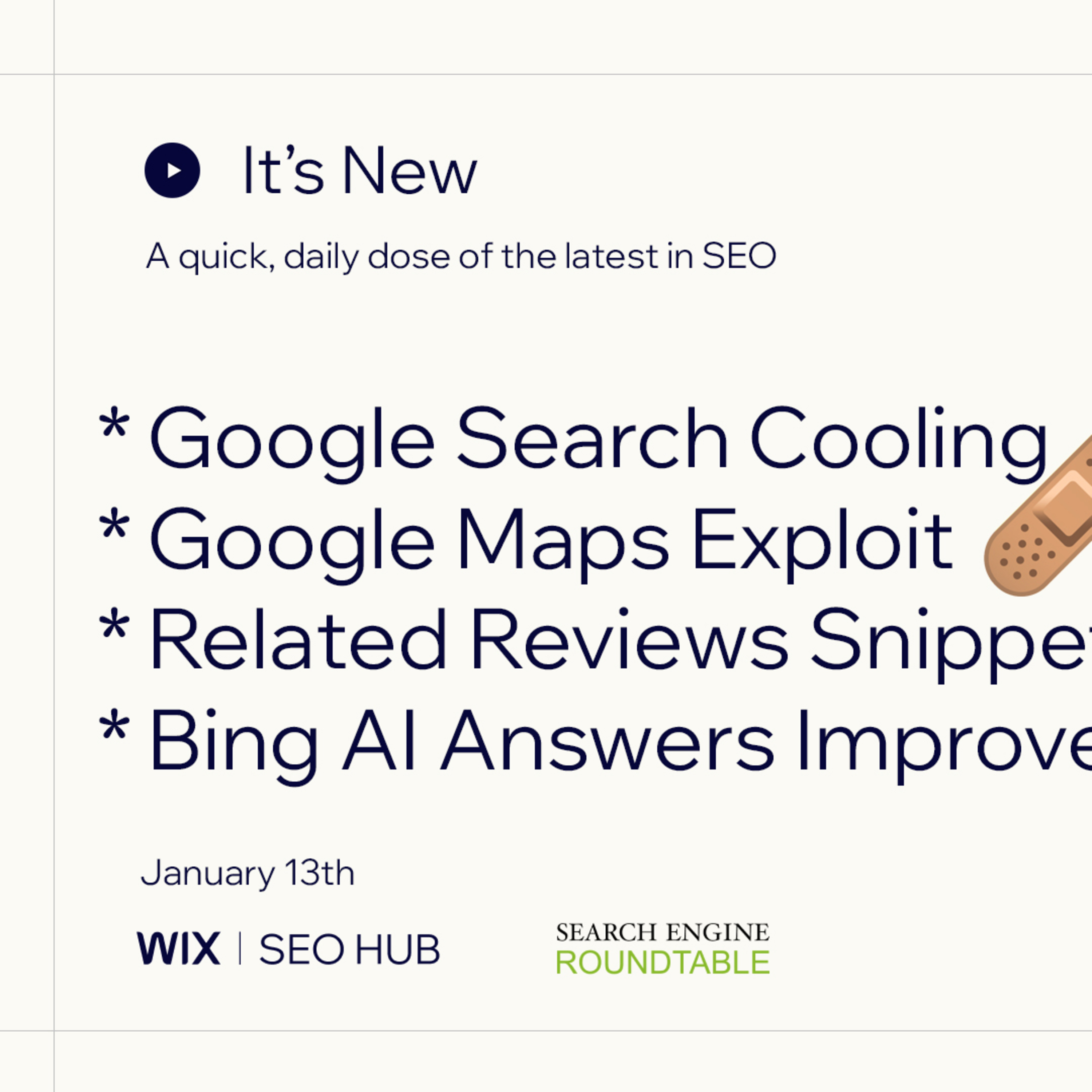 It’s New 1/13: Google Search Cooling, Maps Exploit Patched, Review Carousels, Bing Answers & More episode artwork
