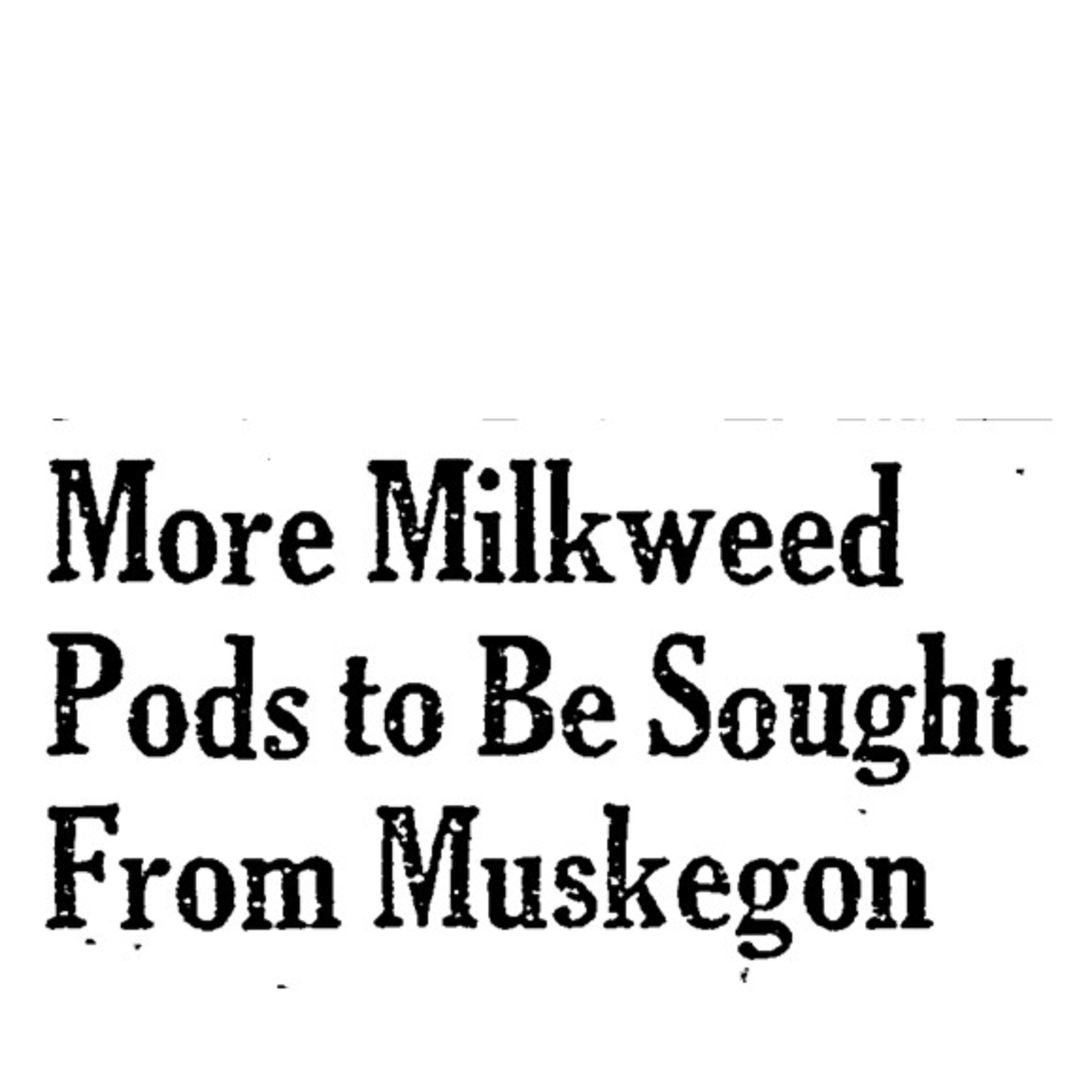 Home Front Heroes: Milkweed in the War