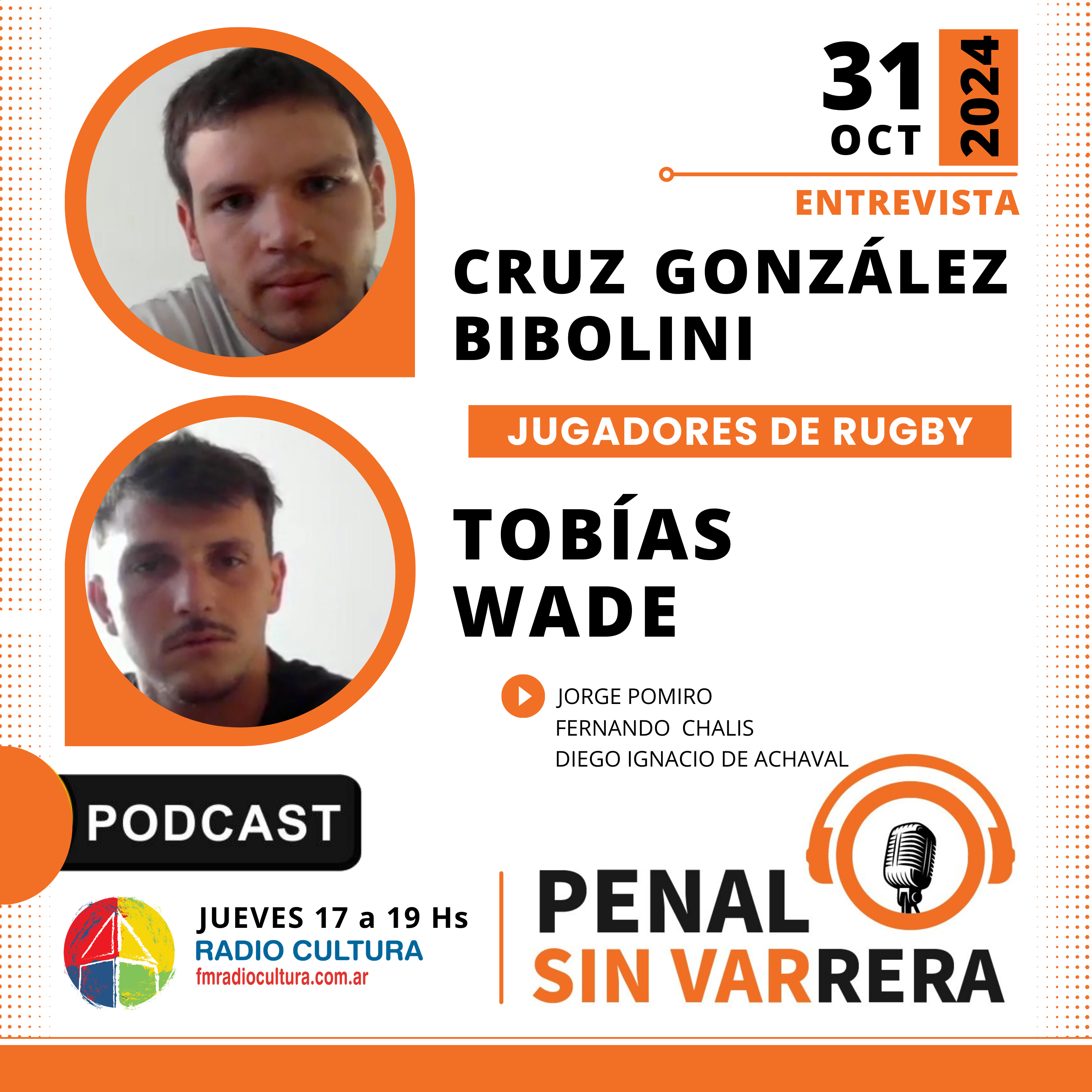 CRUZ GONZÁLEZ BIBOLINI Y TOBÍAS WADE | 31-10-2024 episode artwork
