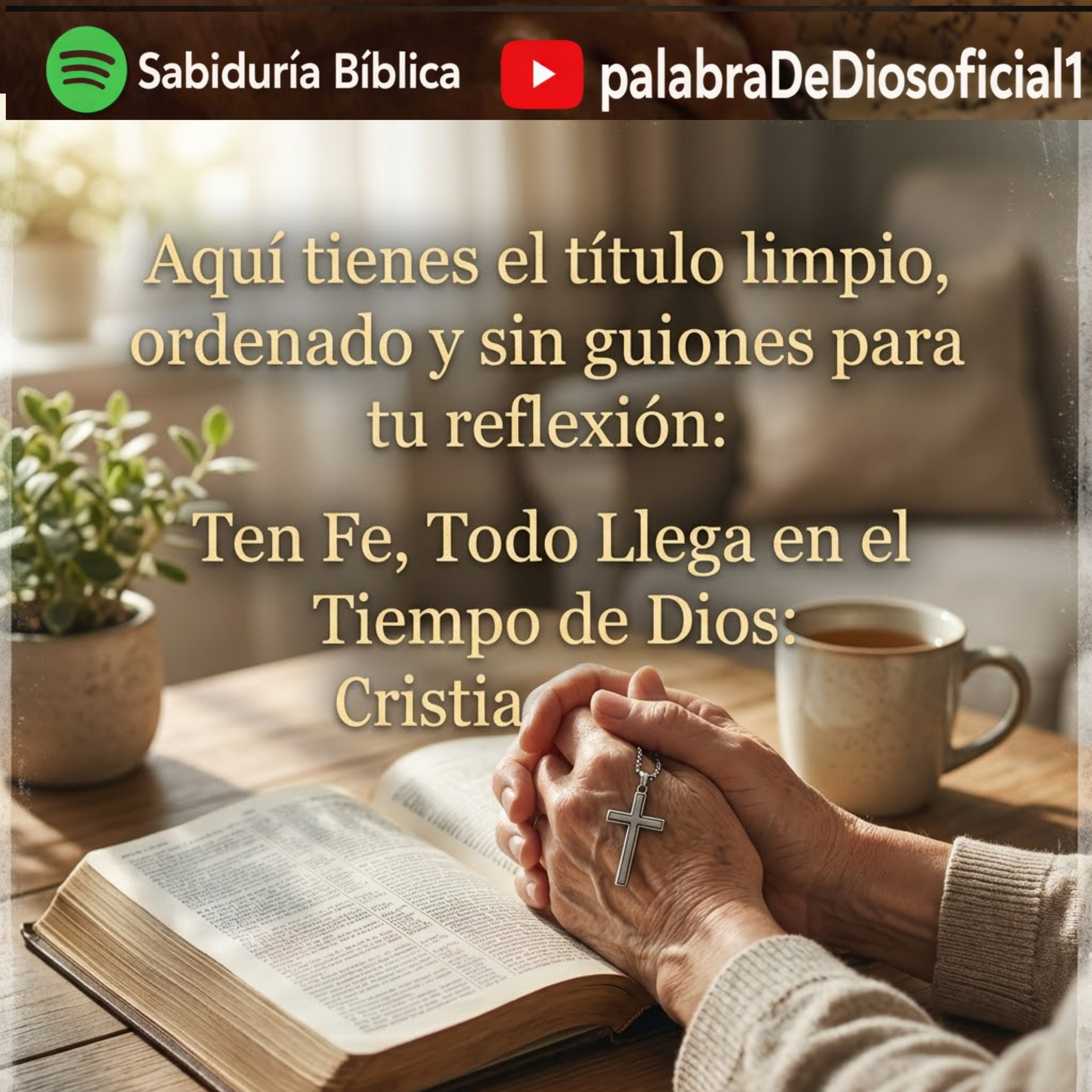 Aquí tienes el título limpio, ordenado y sin guiones para tu reflexión: Ten Fe, Todo Llega en el Tiempo de Dios: Reflexión Cristiana para Momentos Difíciles episode artwork