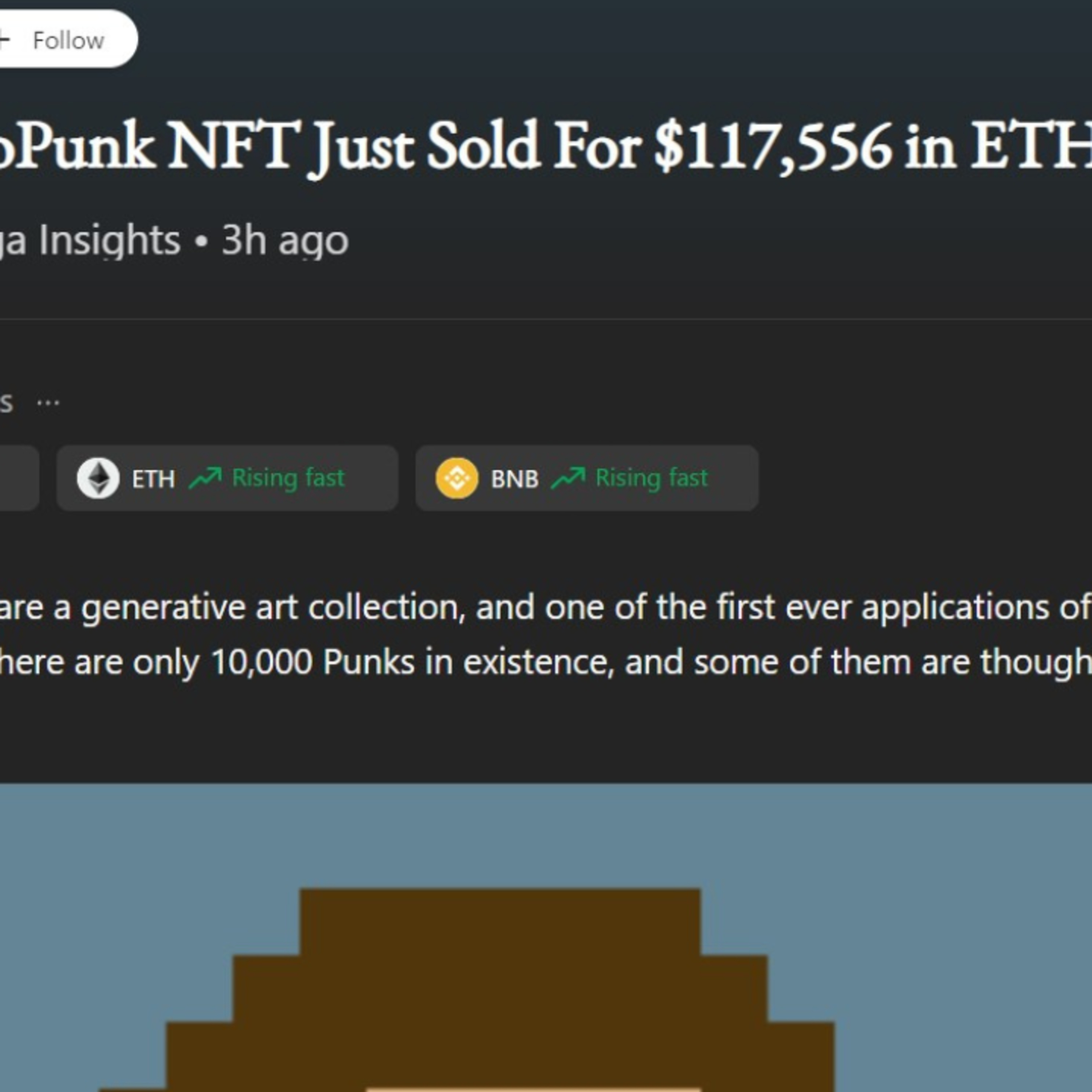 THIS CRYPTOPUNK NFT SOLD FOR $117,556 IN ETH episode artwork