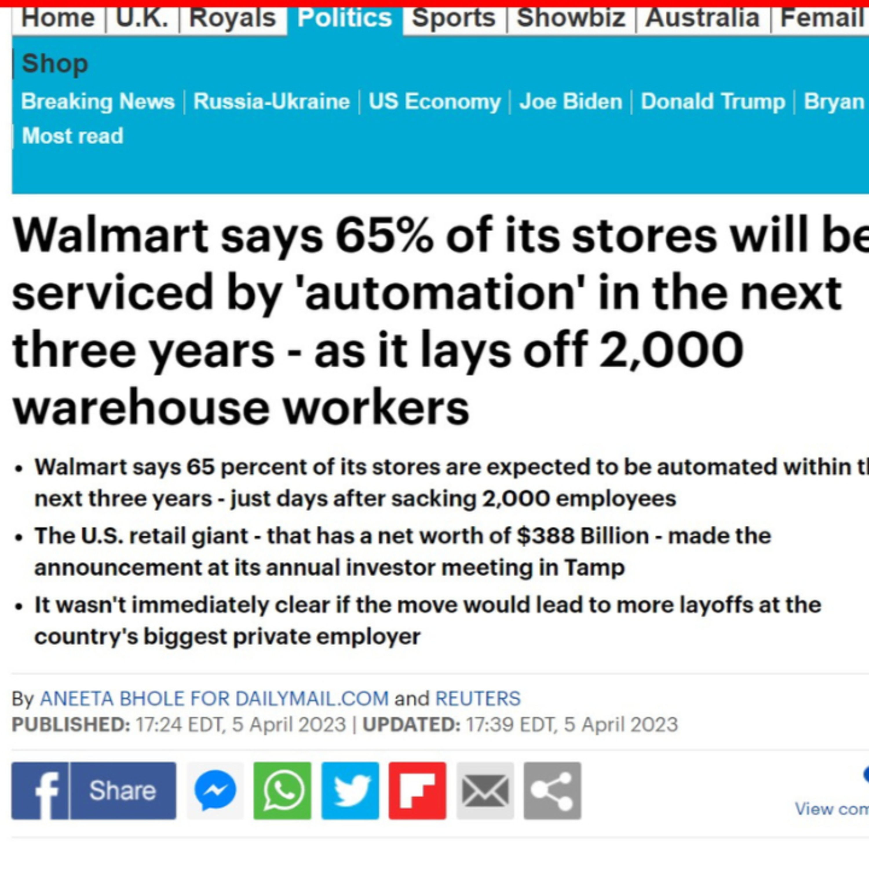 WALMART STORES WILL BE AUTOMATED, WORKERS WILL LOSE JOBS episode artwork