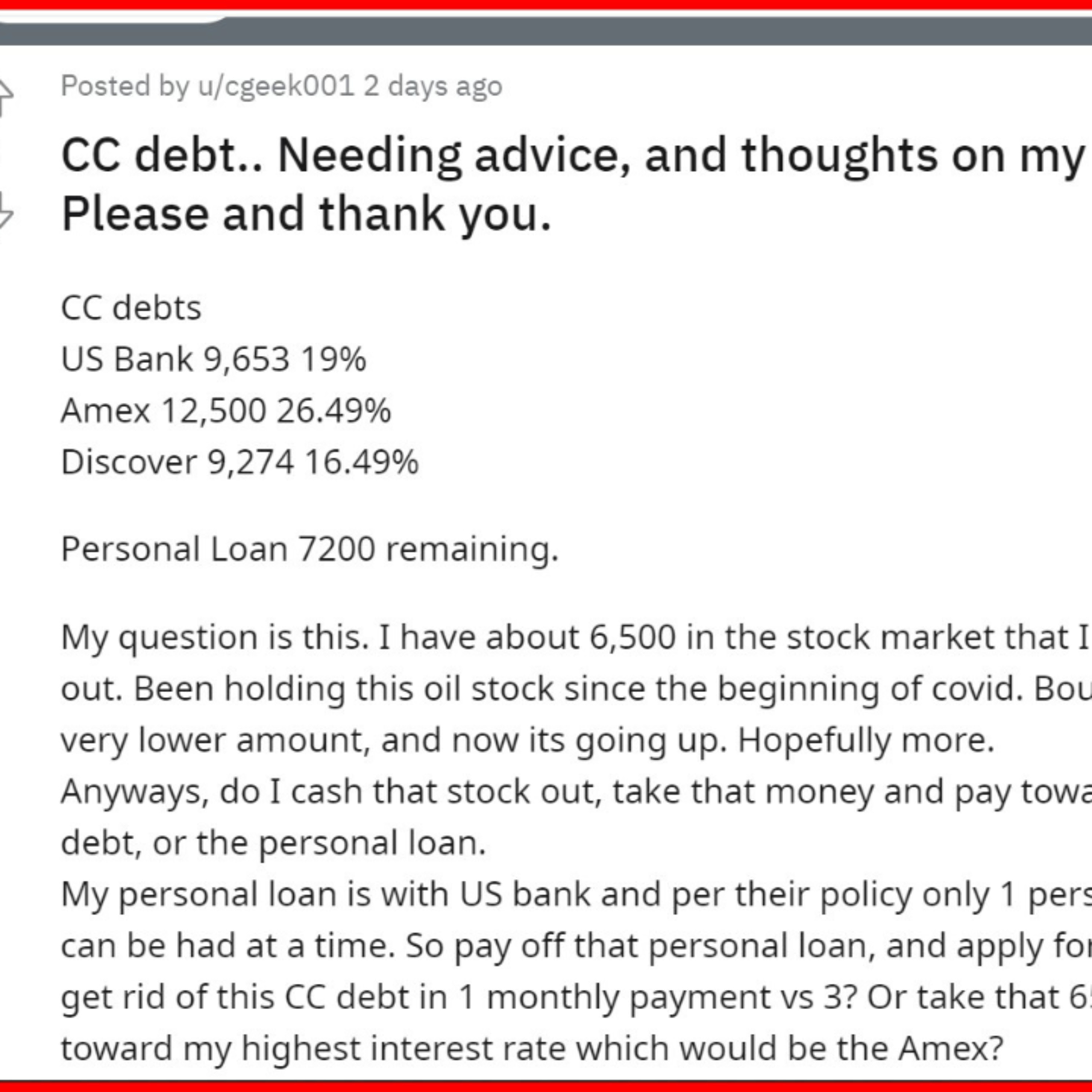 REDDIT USER HAS ALMOST $40,000 IN CREDIT CARD DEBT episode artwork