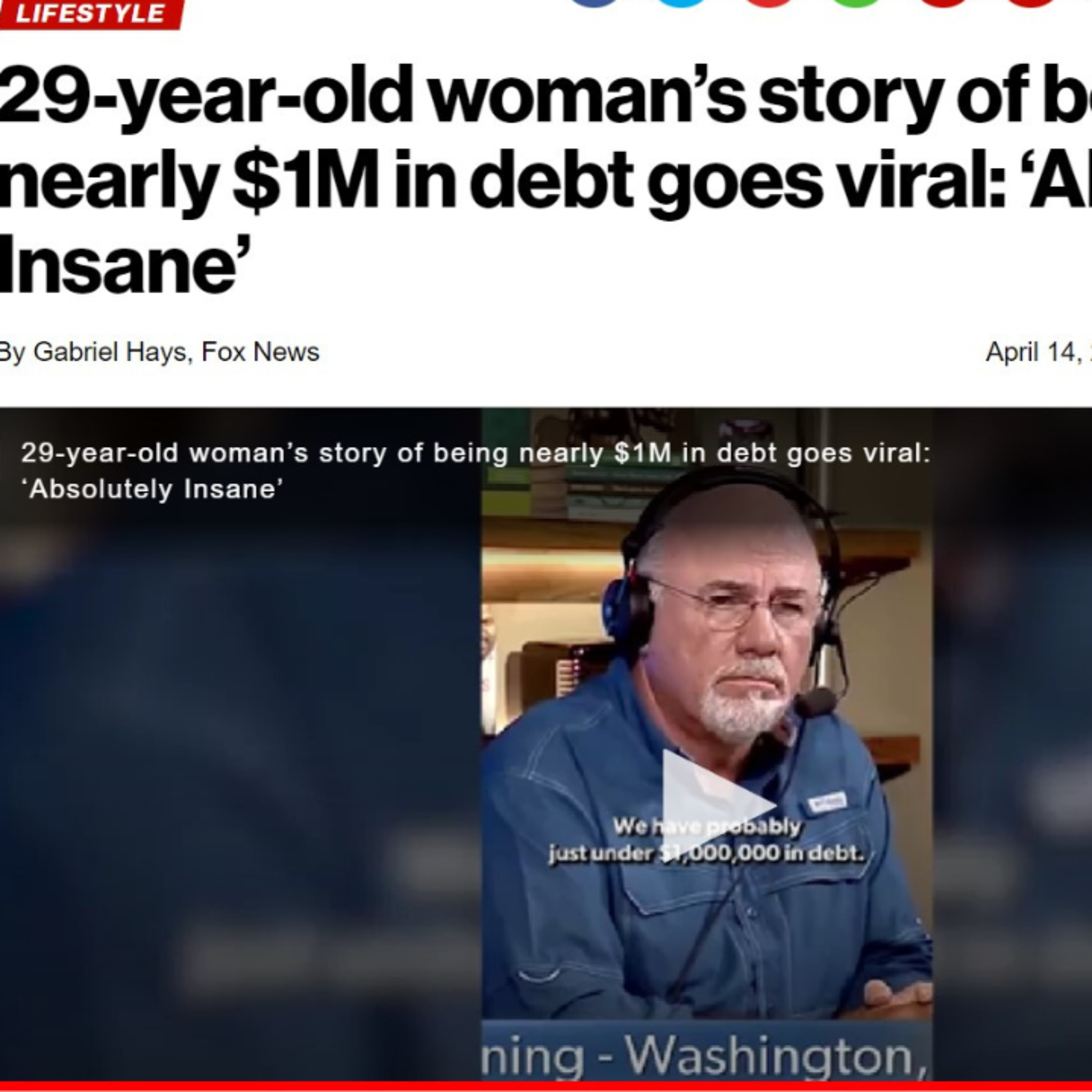 GIRL GOES VIRAL FOR BEING $1,000,000 IN DEBT, DAVE RAMSEY SHOW episode artwork