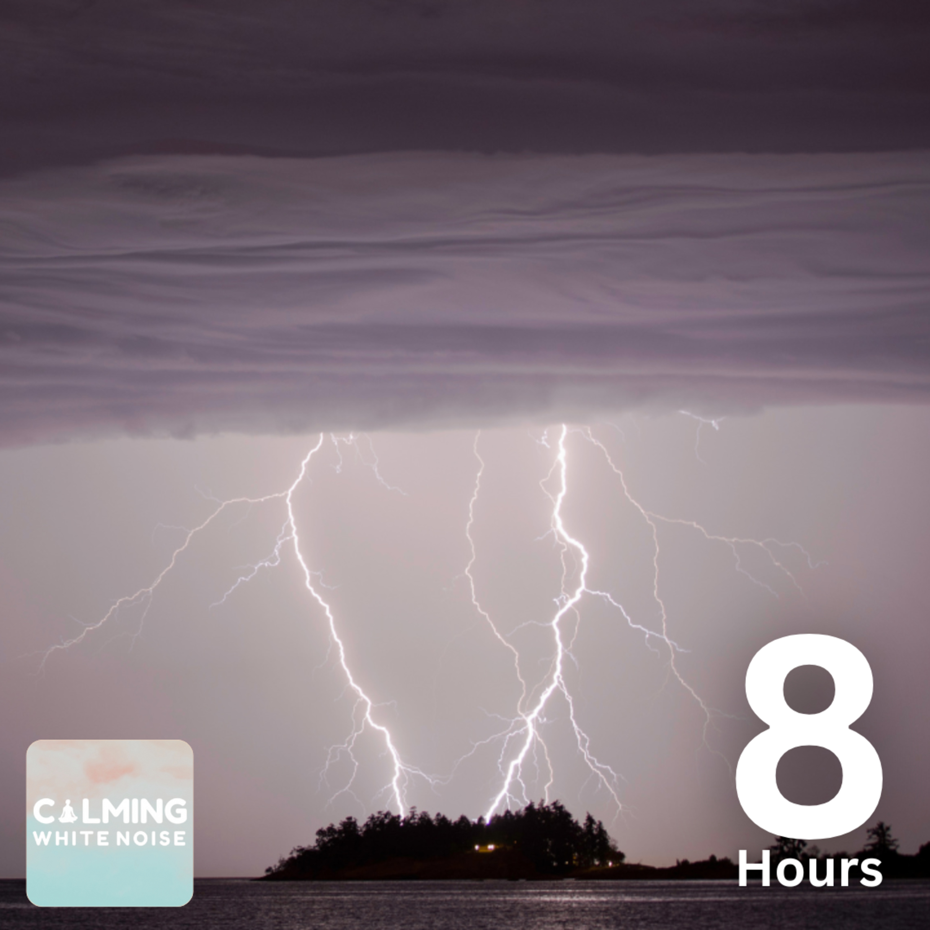 Thunder on Island White Noise 8 Hours | Waves Crashing with Rain and Thunder Sound episode artwork