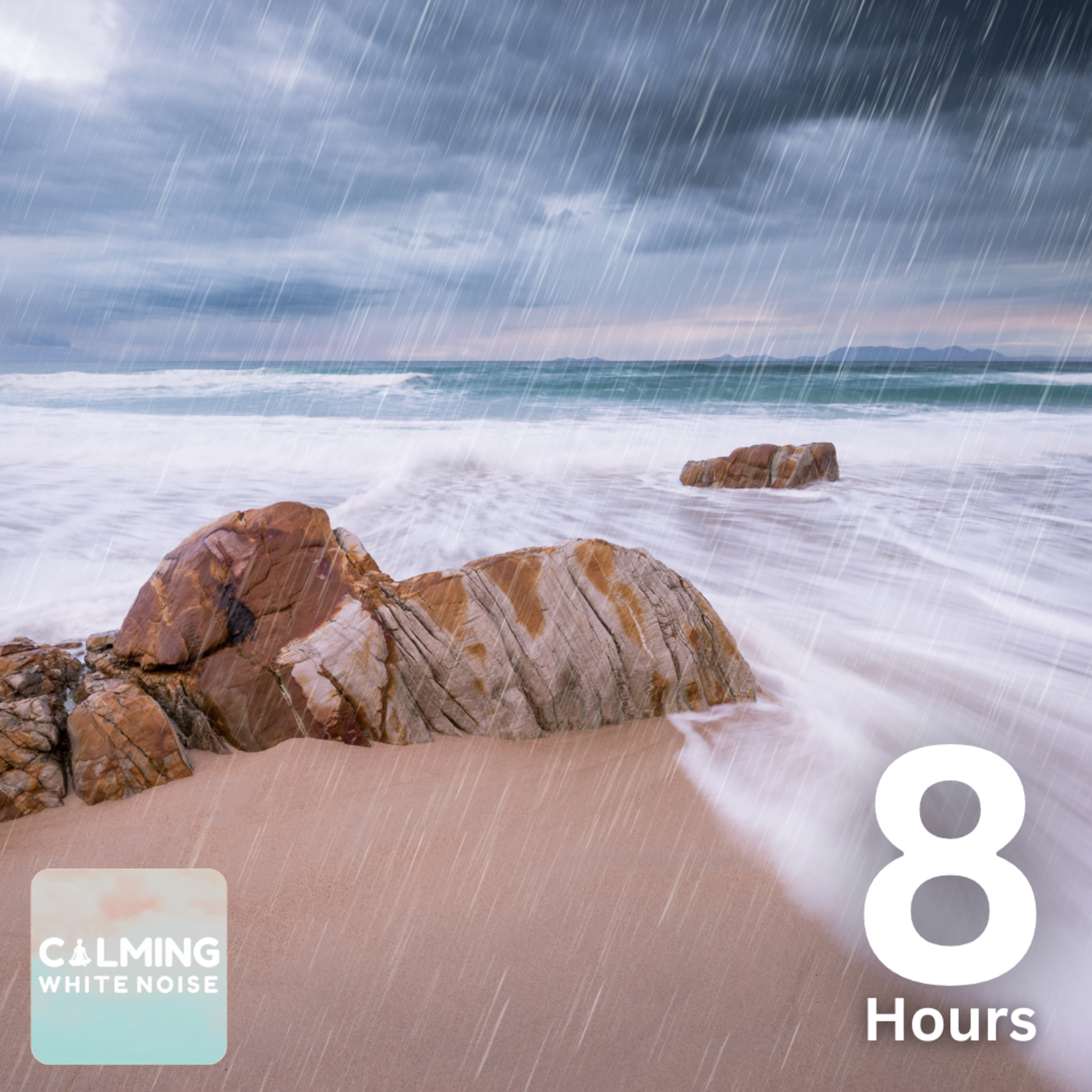 Coastal Rainfall (8 Hours) | Rain and Ocean Sounds for Sleep and Relaxation