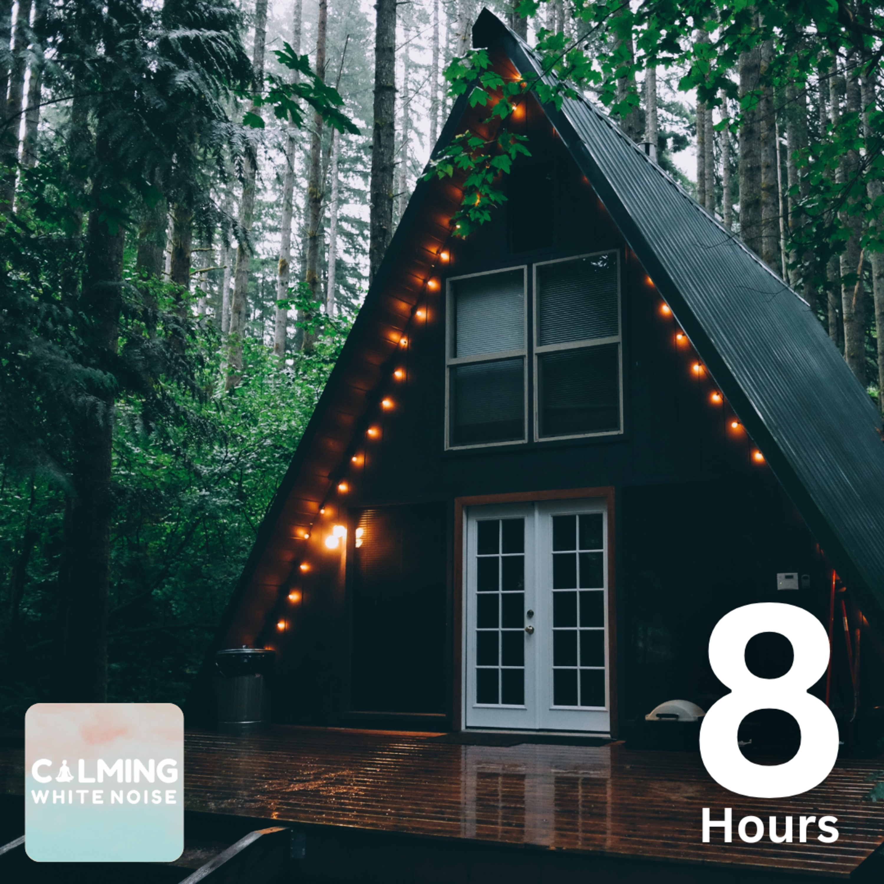 Cozy Winter Cabin Ambience (8 Hours) | Rain on Roof with Crackling Fireplace Sounds episode artwork
