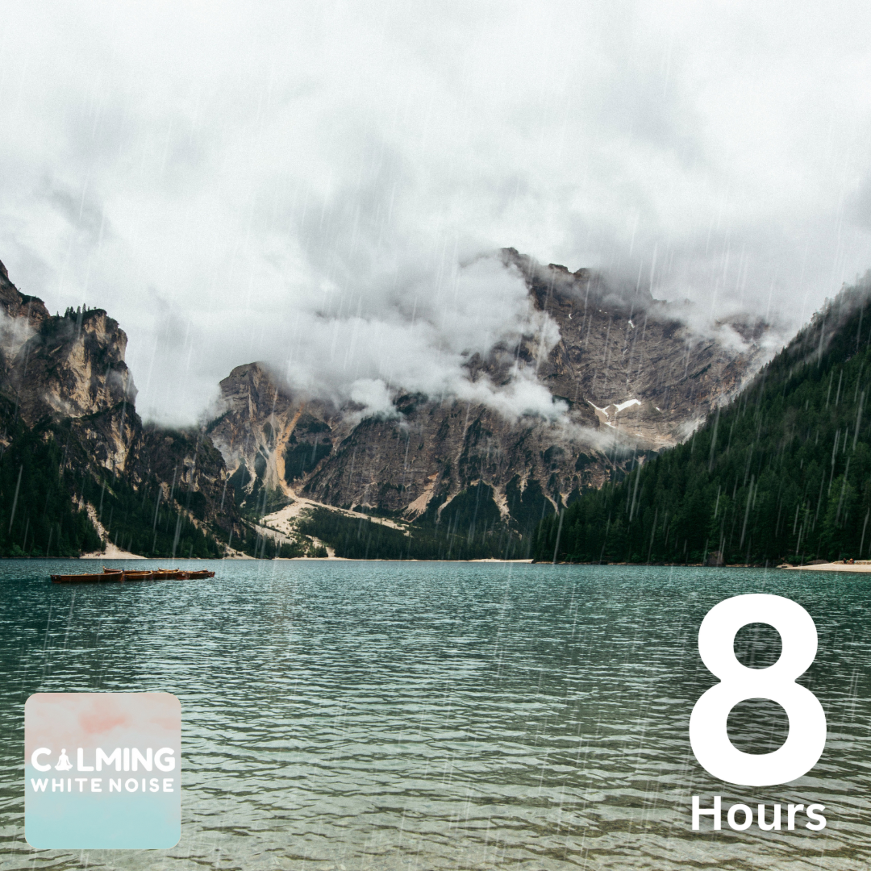 Lite Rain near Lake Sound (8 Hours) | Small Waves Crashing with Rain Sounds for Study or Relaxation episode artwork