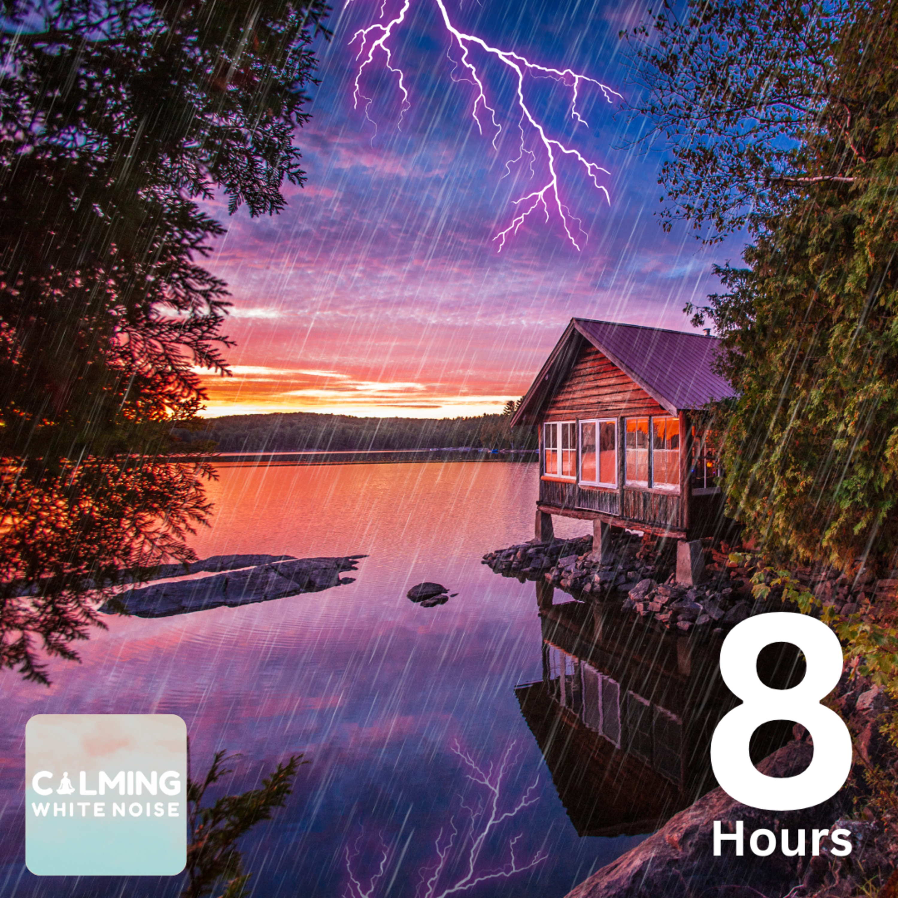 Thunderstorm in Cozy Cabin (8 Hours) | Relaxing Fireplace Burning with Rain and Thunder Sounds episode artwork