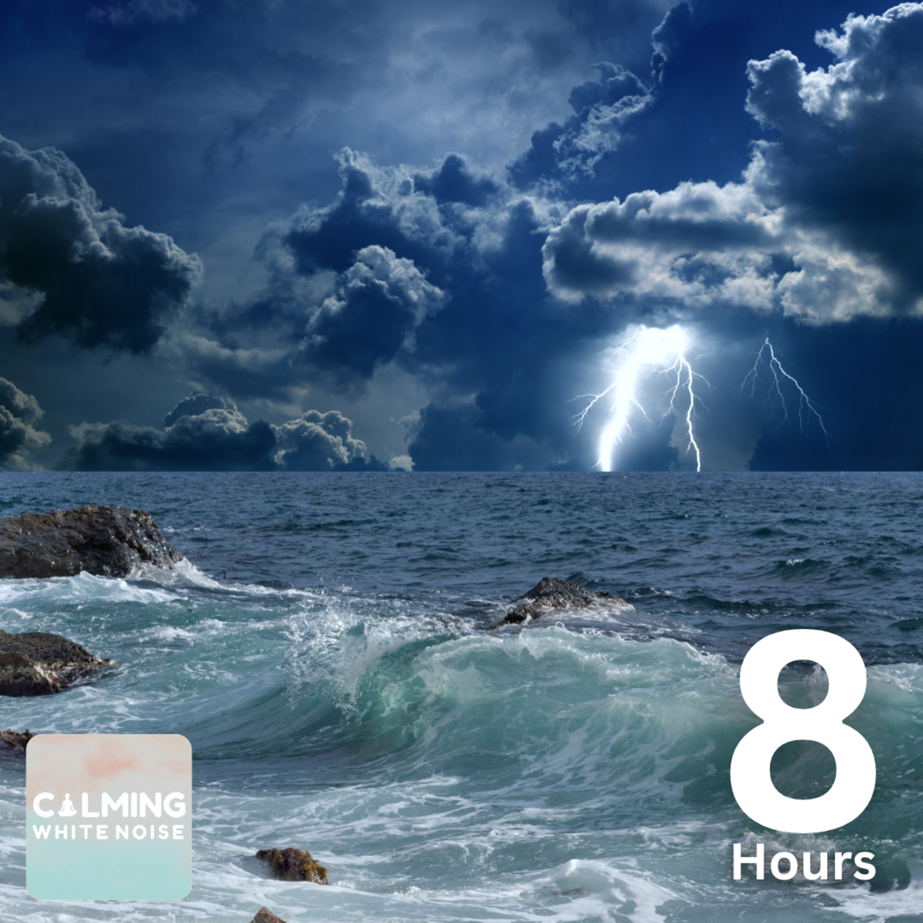 Ocean Thunderstorm Sounds (8 Hours) | Rain & Thunder Sounds with Ocean Waves  episode artwork