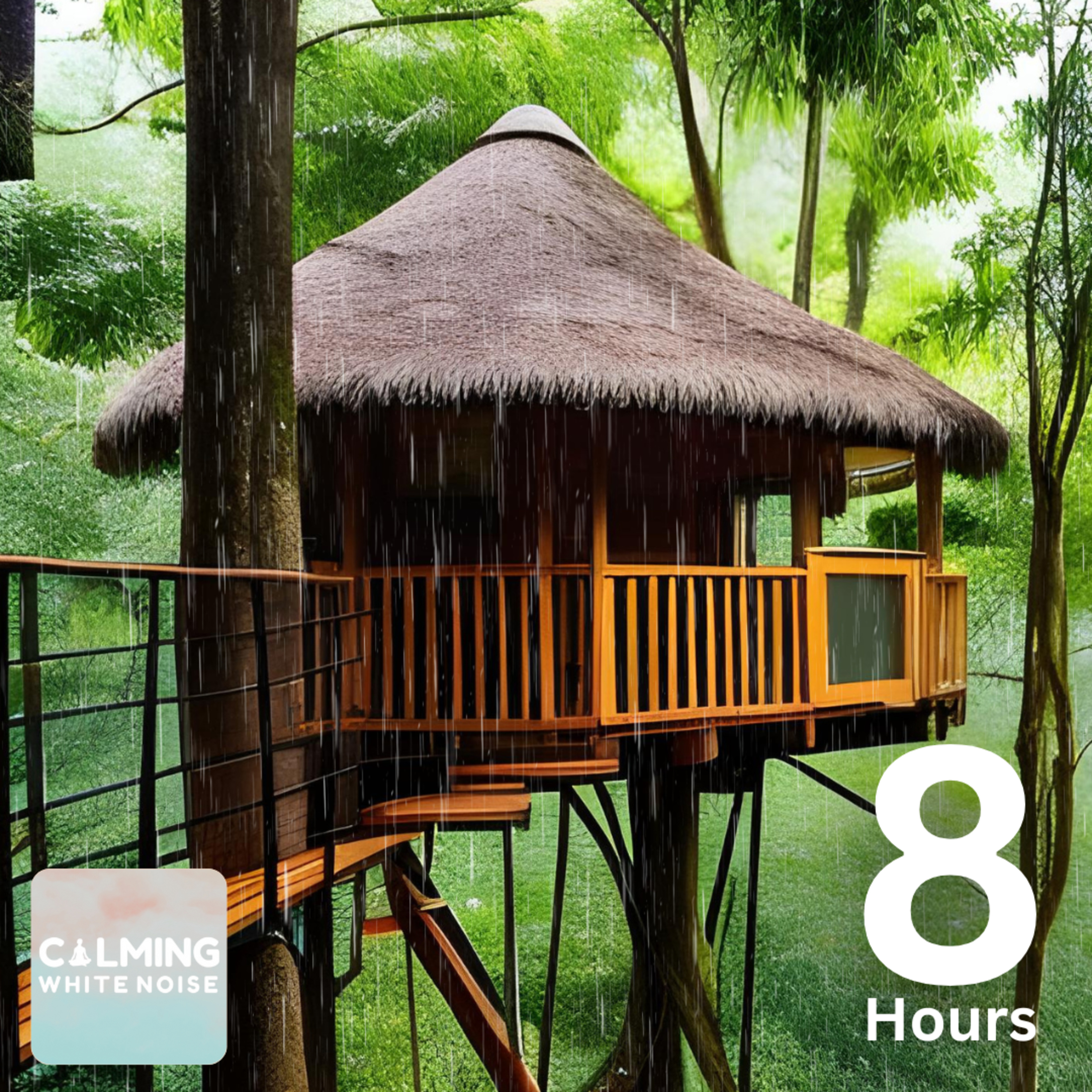 Cozy Treehouse Ambience 🌳 (8 Hours) | Jungle Rain Sounds & Fireplace for Deep Sleep and Study episode artwork