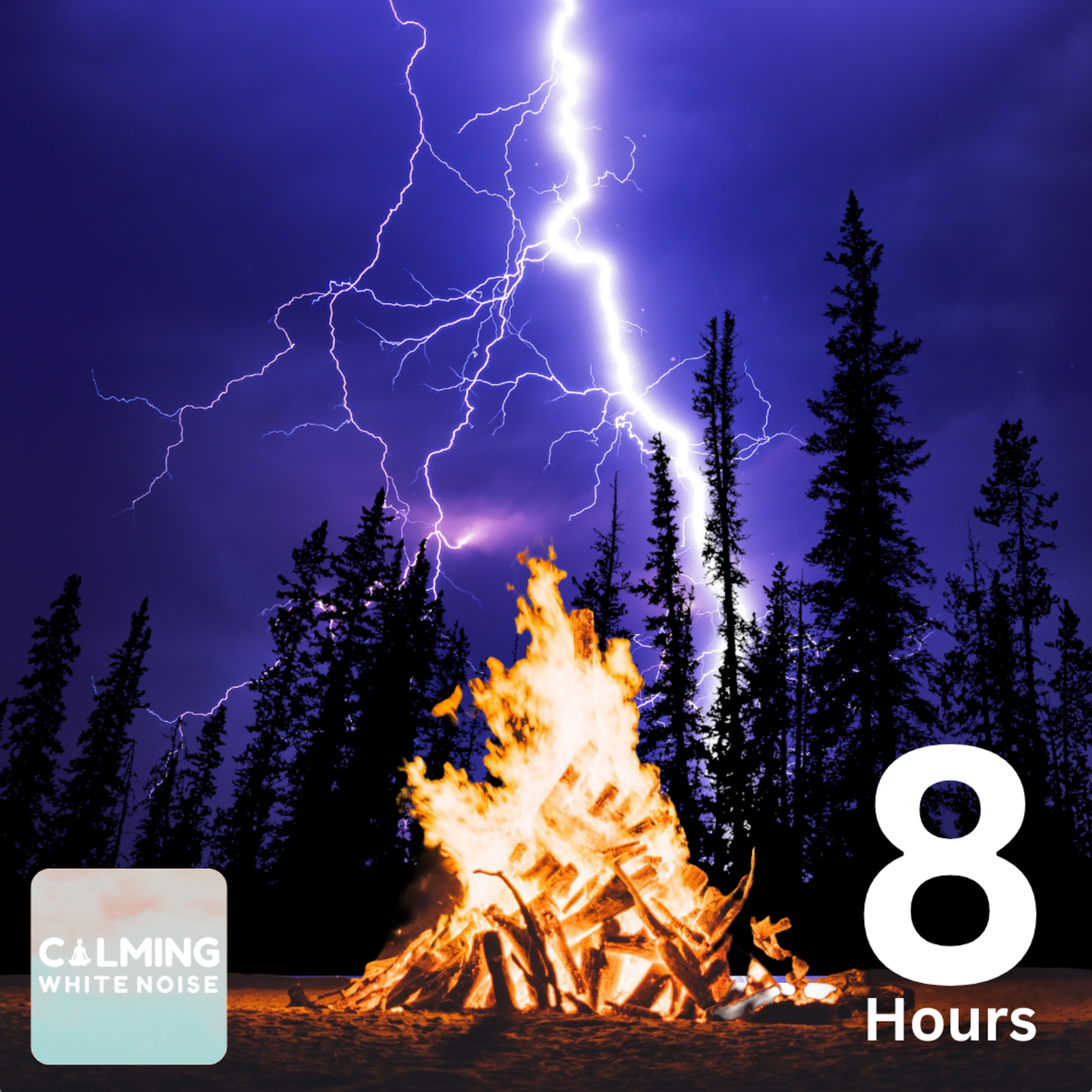 Relaxing Rain and Thunder Sounds with Fireplace Burning Ambience for Sleep ⛈️🔥💤 (8 Hours) episode artwork