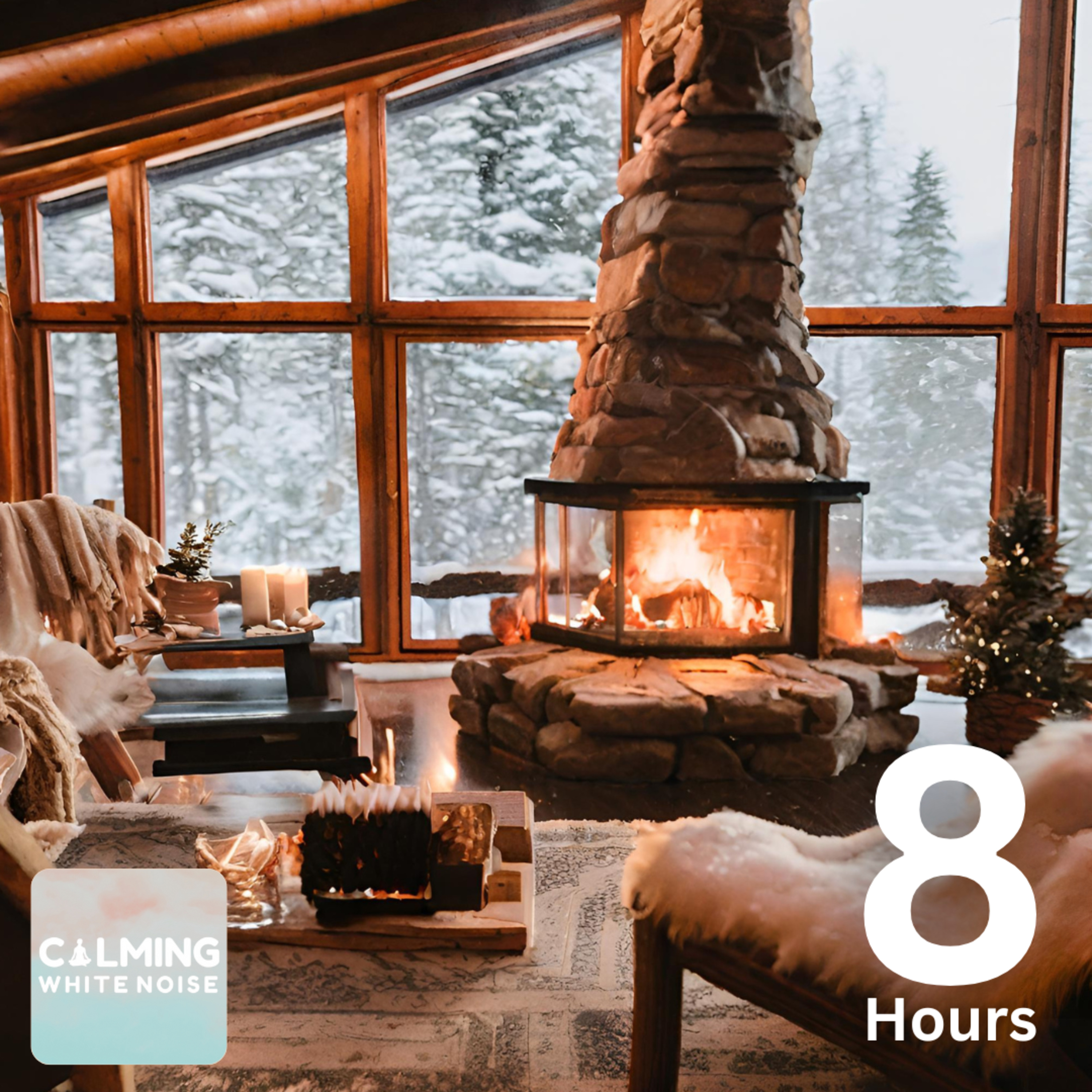 Cozy Winter Cabin in the Mountains (8 Hours) | Howling Blizzard & Fireplace Sounds for Sleep and Study episode artwork