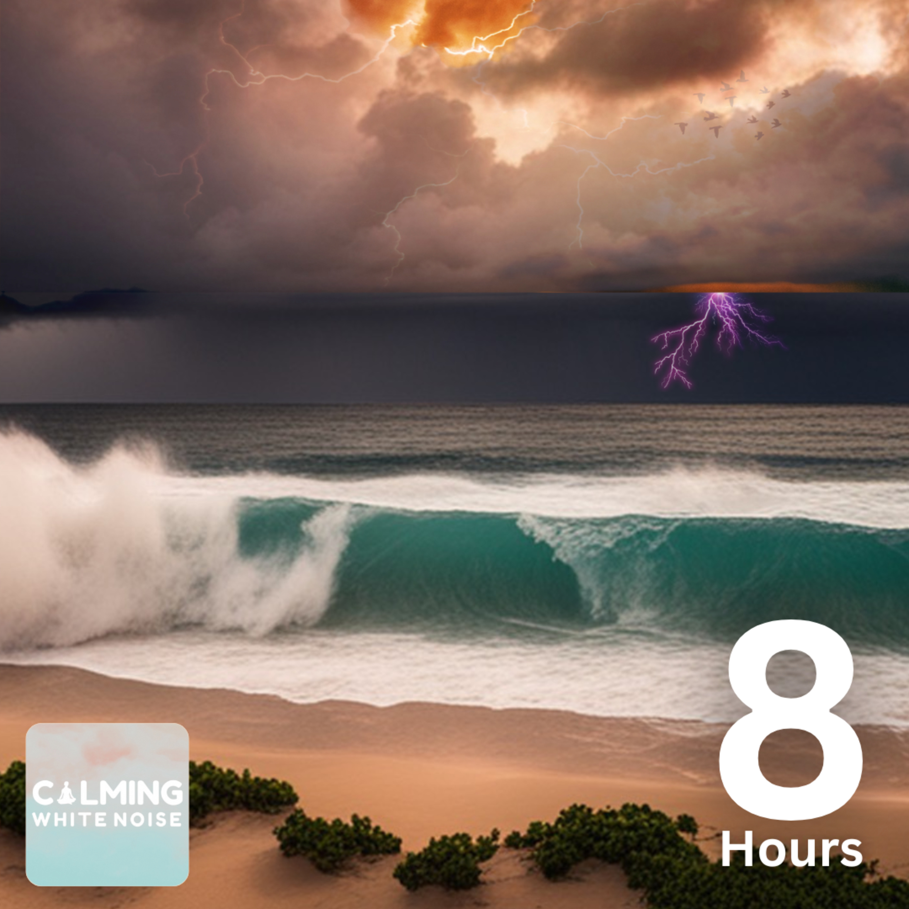 😴 Relaxing Tropical Thunderstorm | 8 Hours of Heavy Rain and Thunder Sounds with Ocean Waves episode artwork