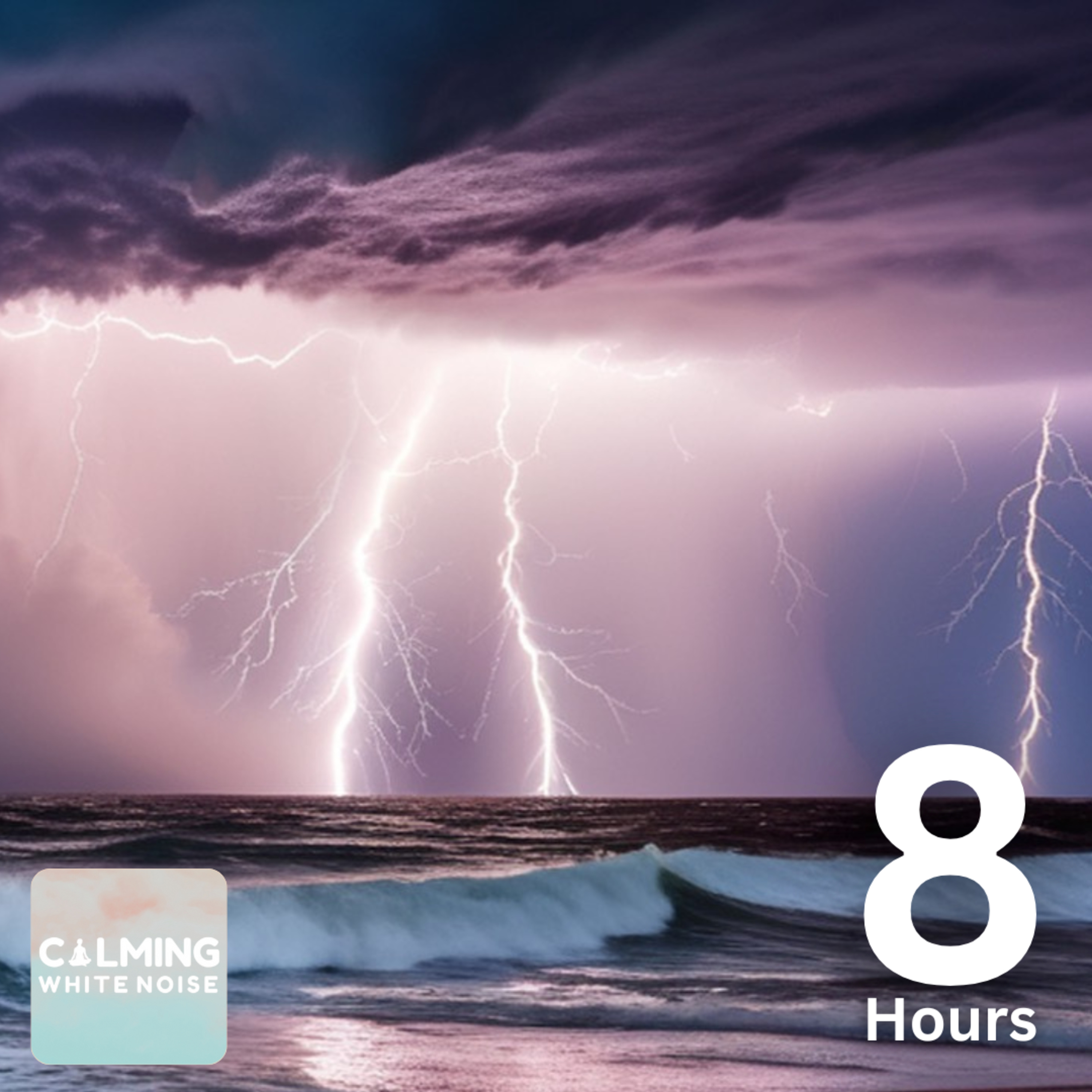 Thunderstorm with Ocean Waves White Noise (8 Hours) | Sounds for Deep Sleep and Relaxation episode artwork