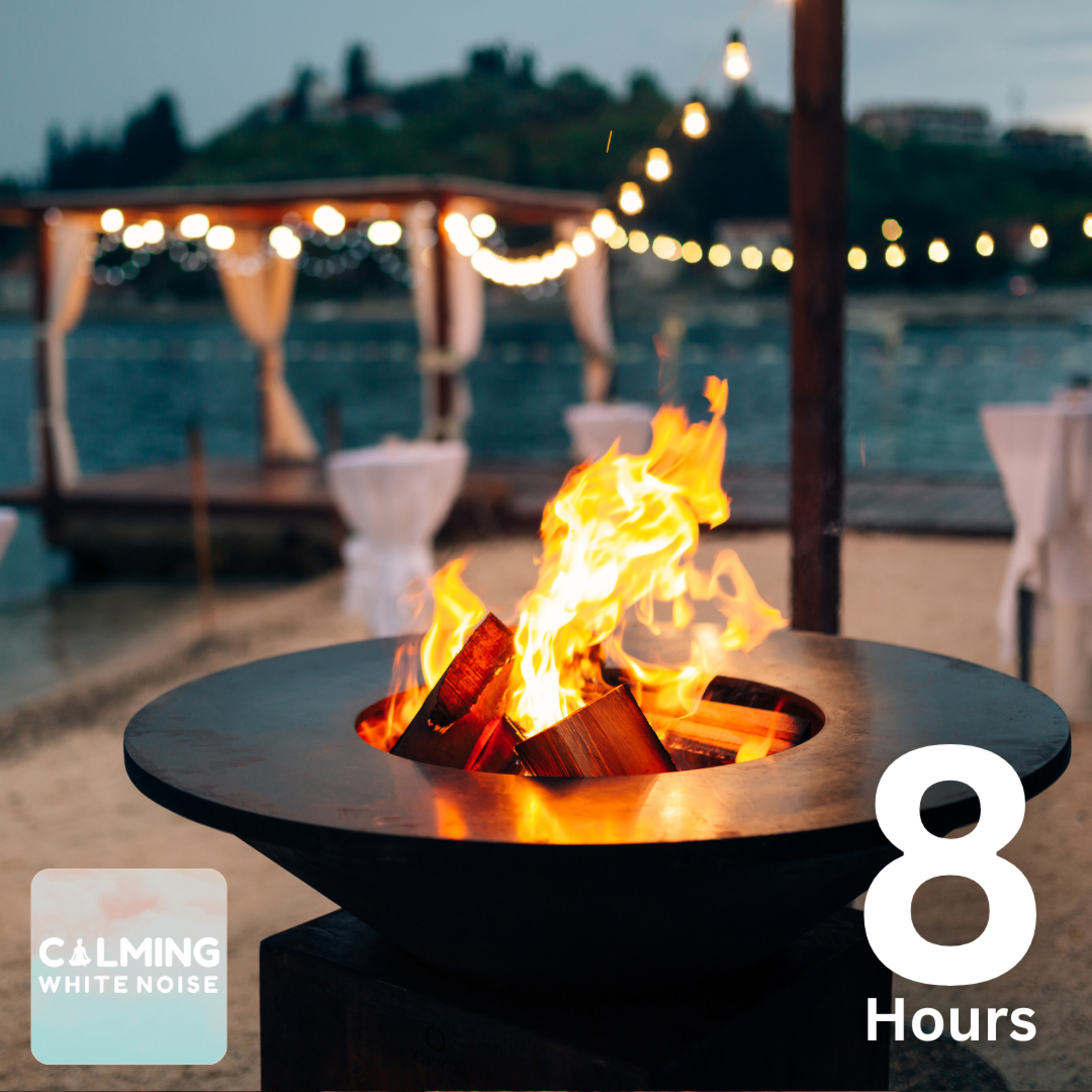 Sleepy Lake Ambience (8 Hours) | Gentle Waves, Crackling Fire, and Crickets at Dusk episode artwork