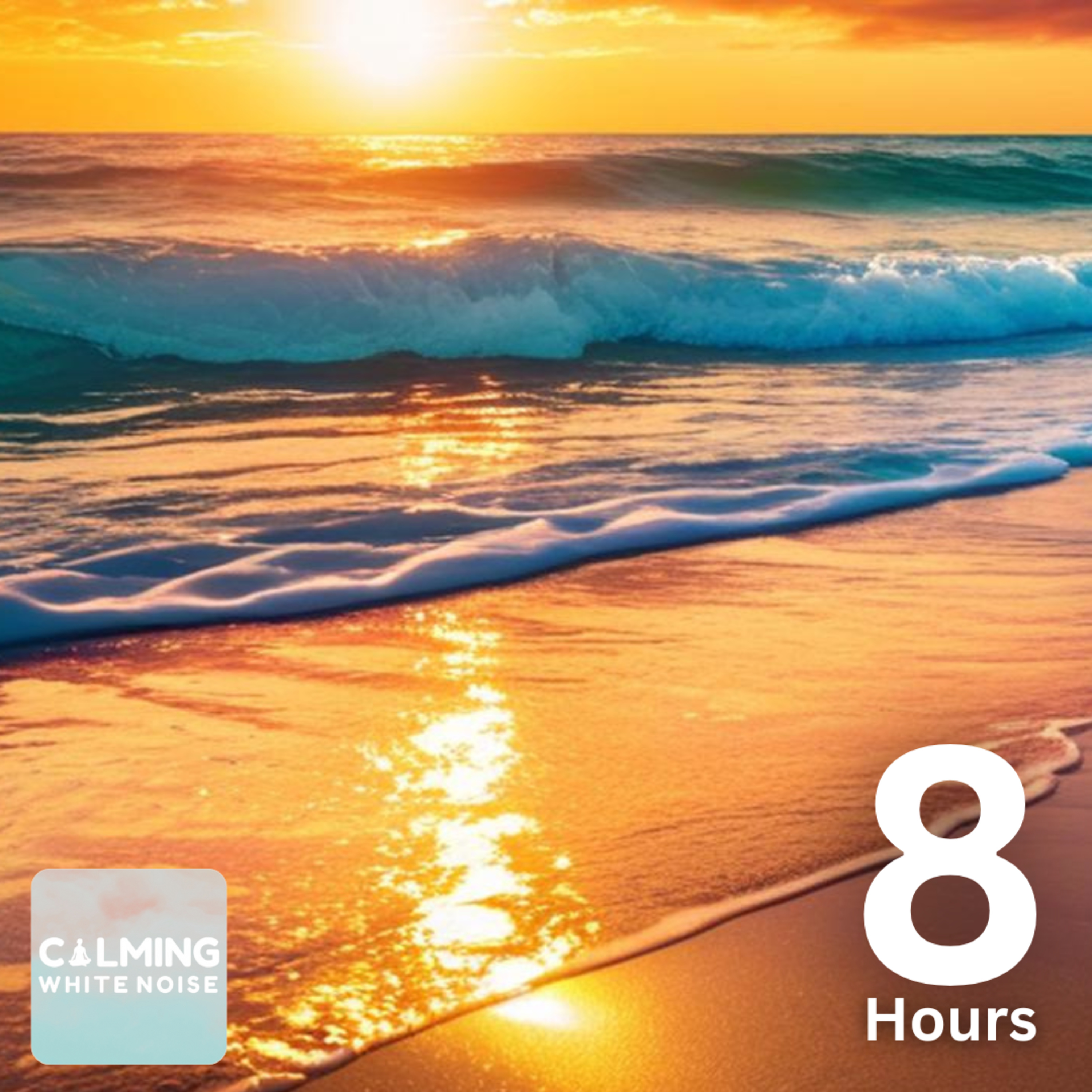 🌊 Gentle Ocean Waves at Sunset (8 Hours) | Calming Beach Sounds