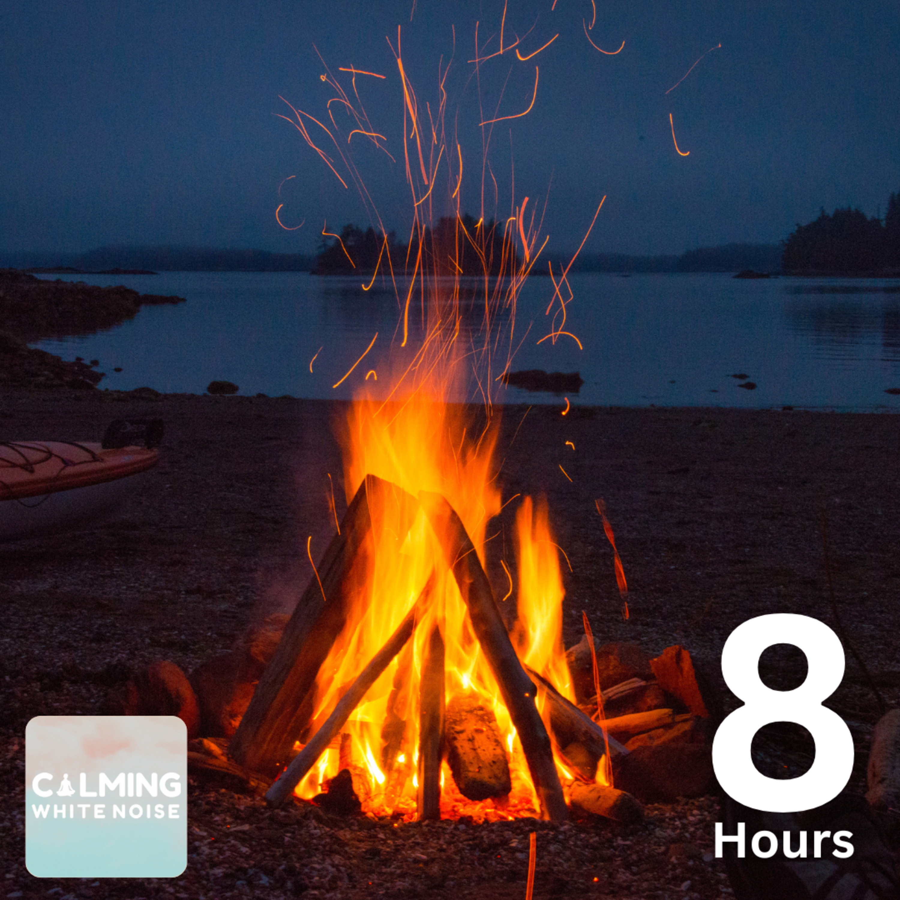 Evening Lake Campfire Ambience | Gentle Lake Waves, Crackling Fire, and Crickets Chirping