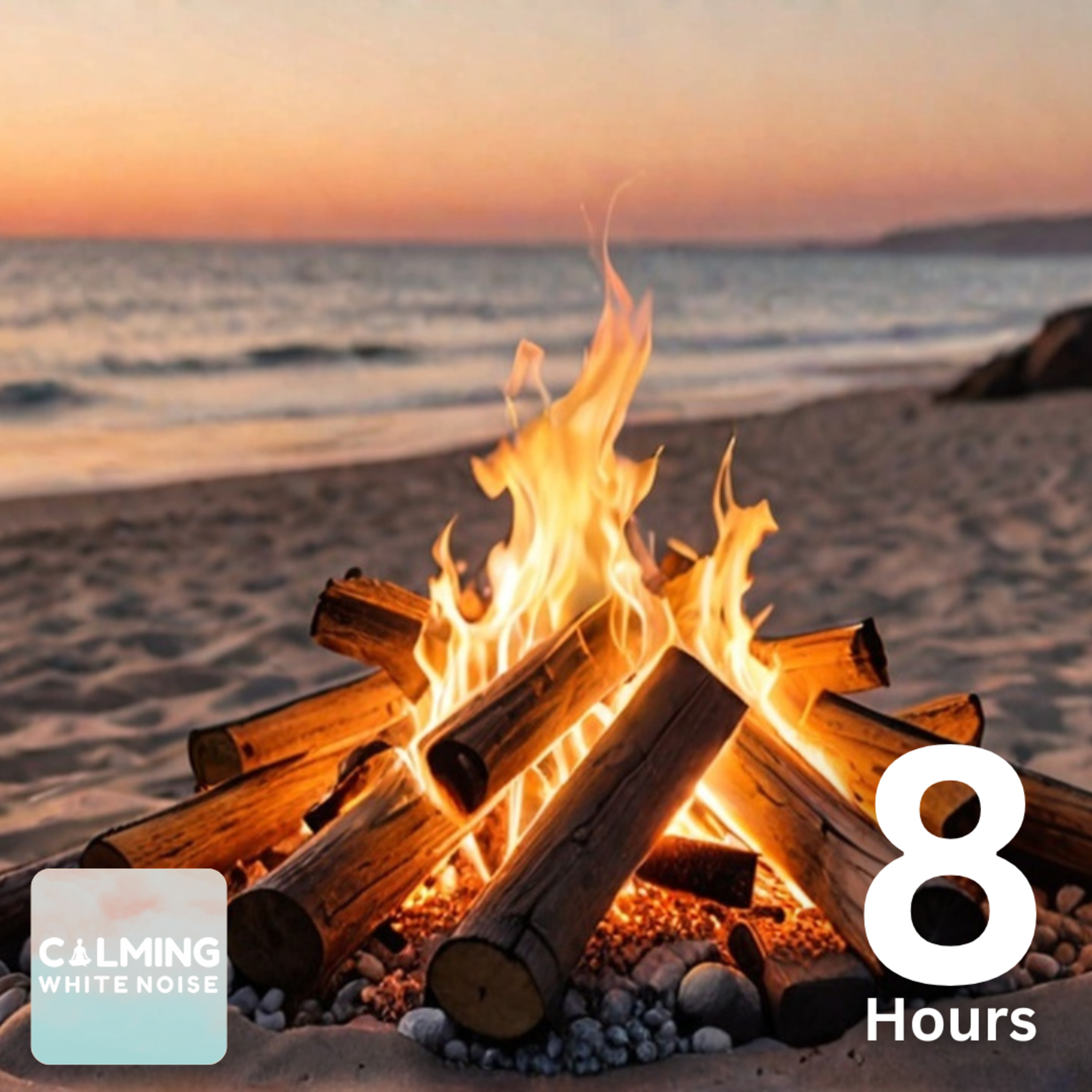 Beach Bonfire Sounds 🌊🔥 (8 Hours) Calming Campfire White Noise to Sleep episode artwork