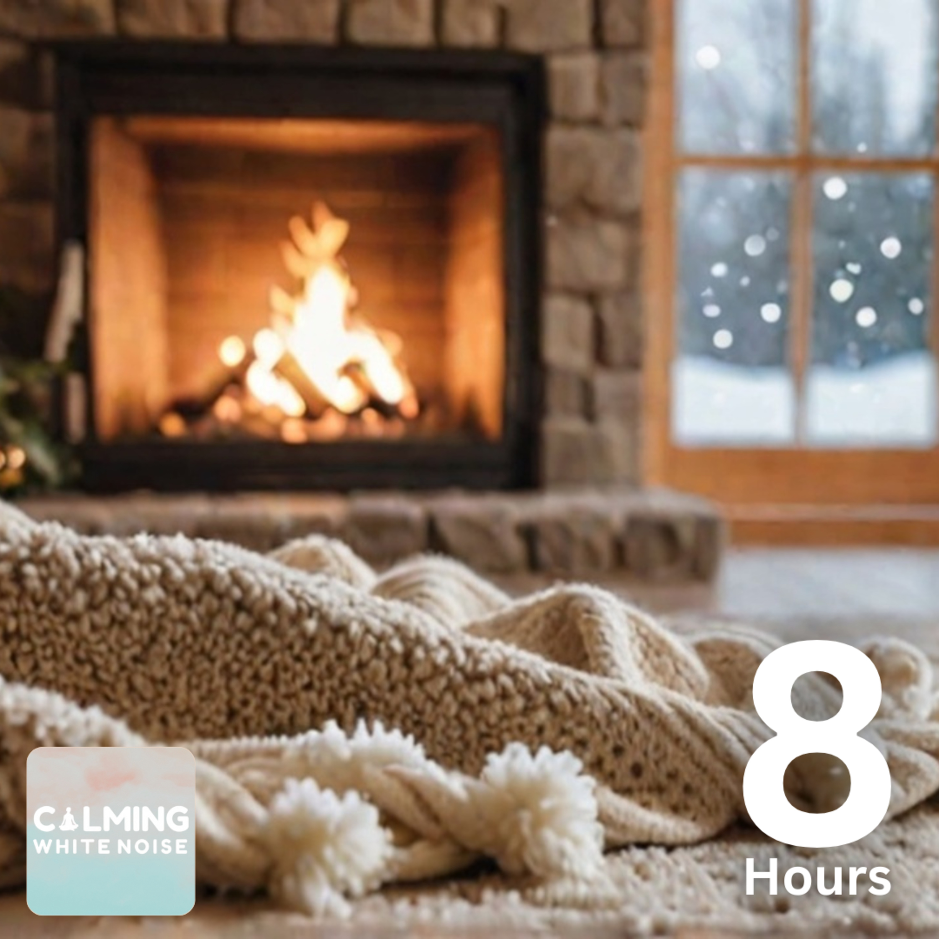 Cozy Fireplace Ambience During Blizzard with Howling Wind Sounds (8 Hours) episode artwork
