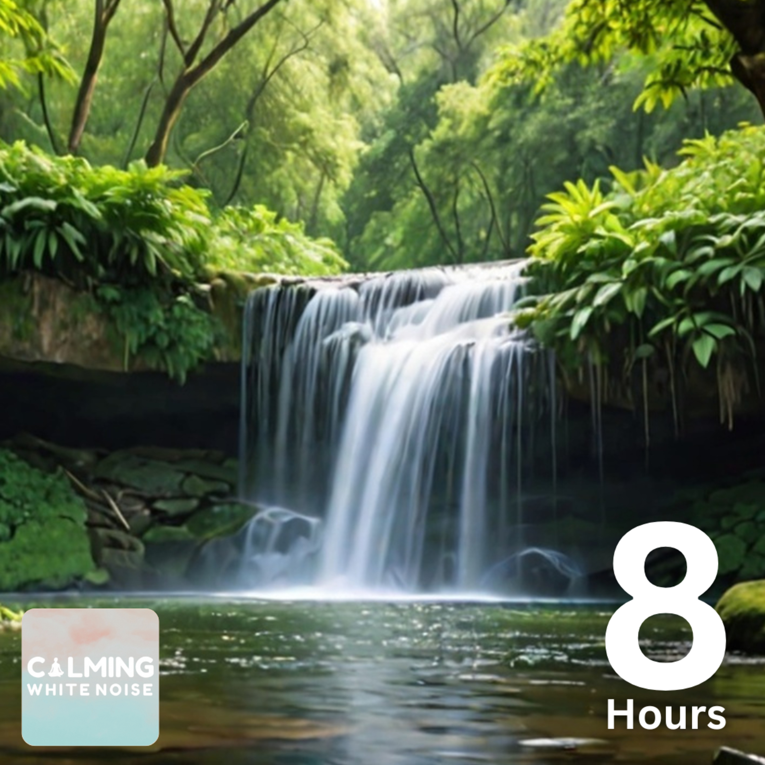 Calming Forest Waterfall Sounds with Birds Chirping for Relaxation (8 Hours)