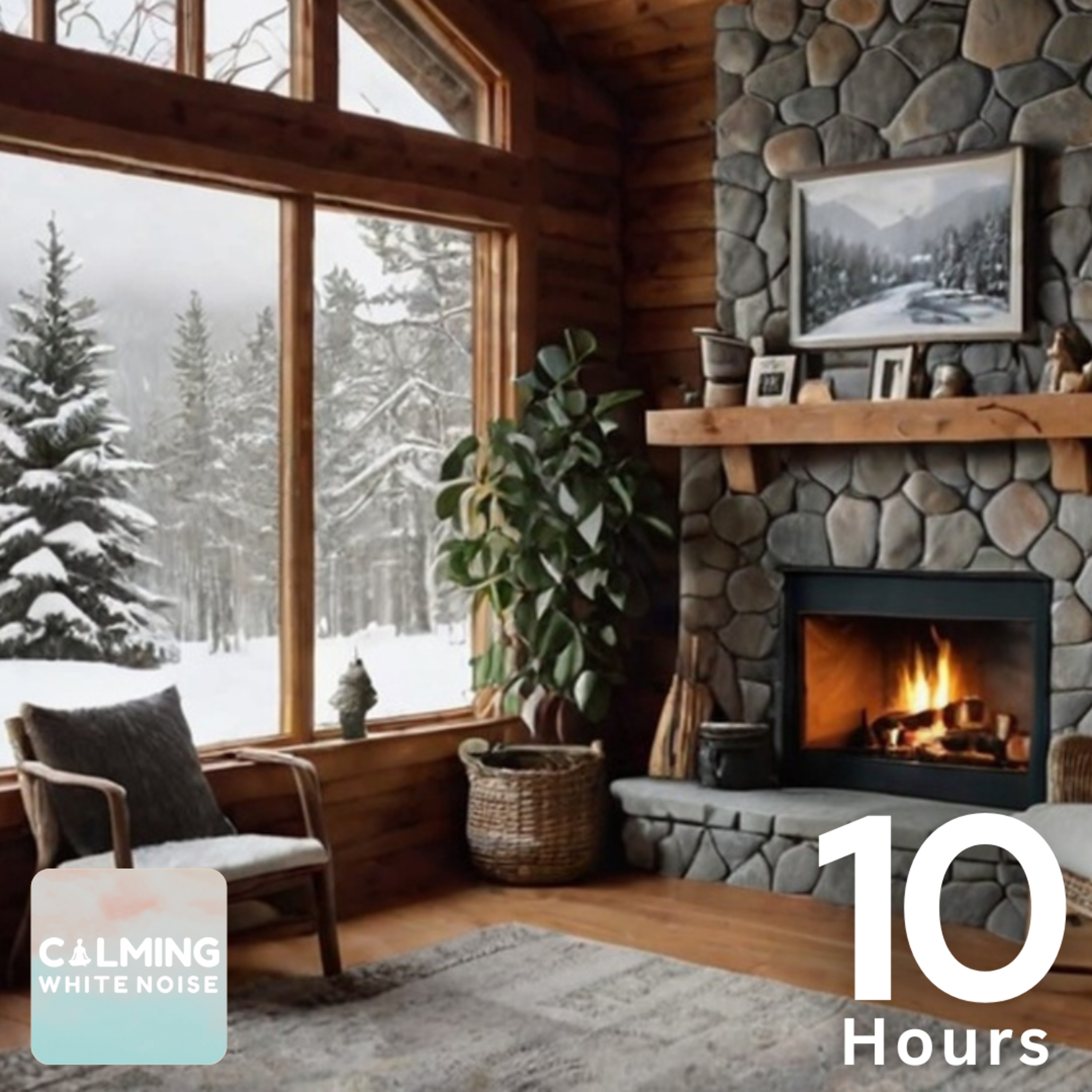Cozy Cabin Ambience (10 Hours) | Wind and Fireplace Sounds for Relaxation & Reading episode artwork