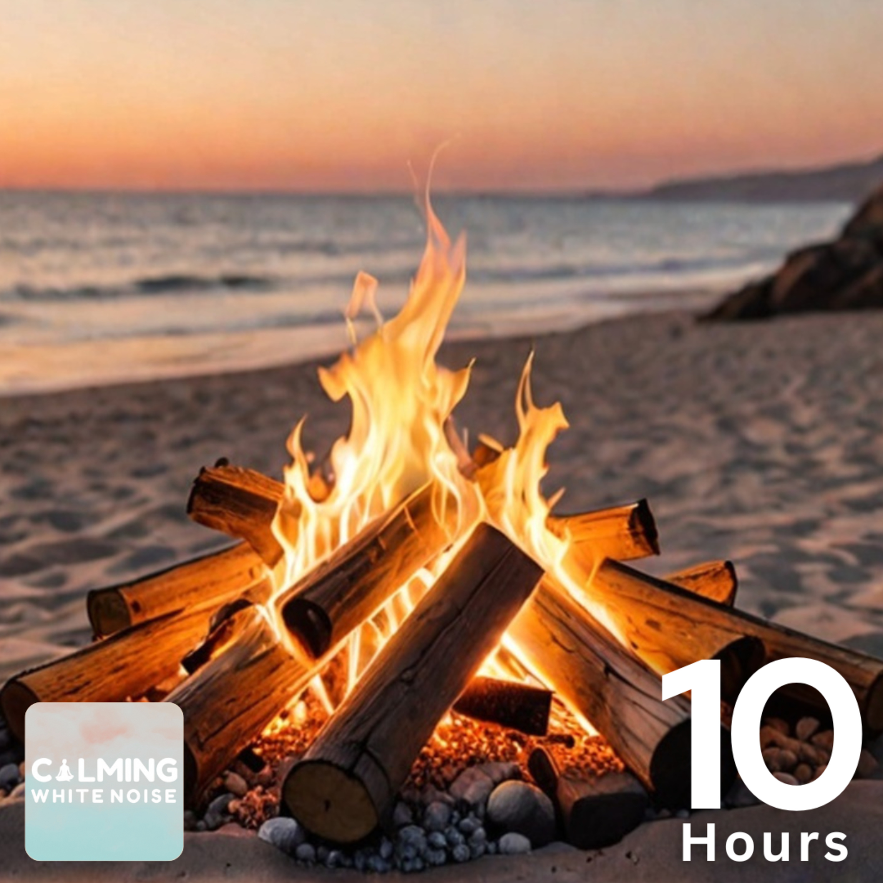 Beach Bonfire Sounds 🌊🔥 (10 Hours) Calming Campfire White Noise to Sleep episode artwork
