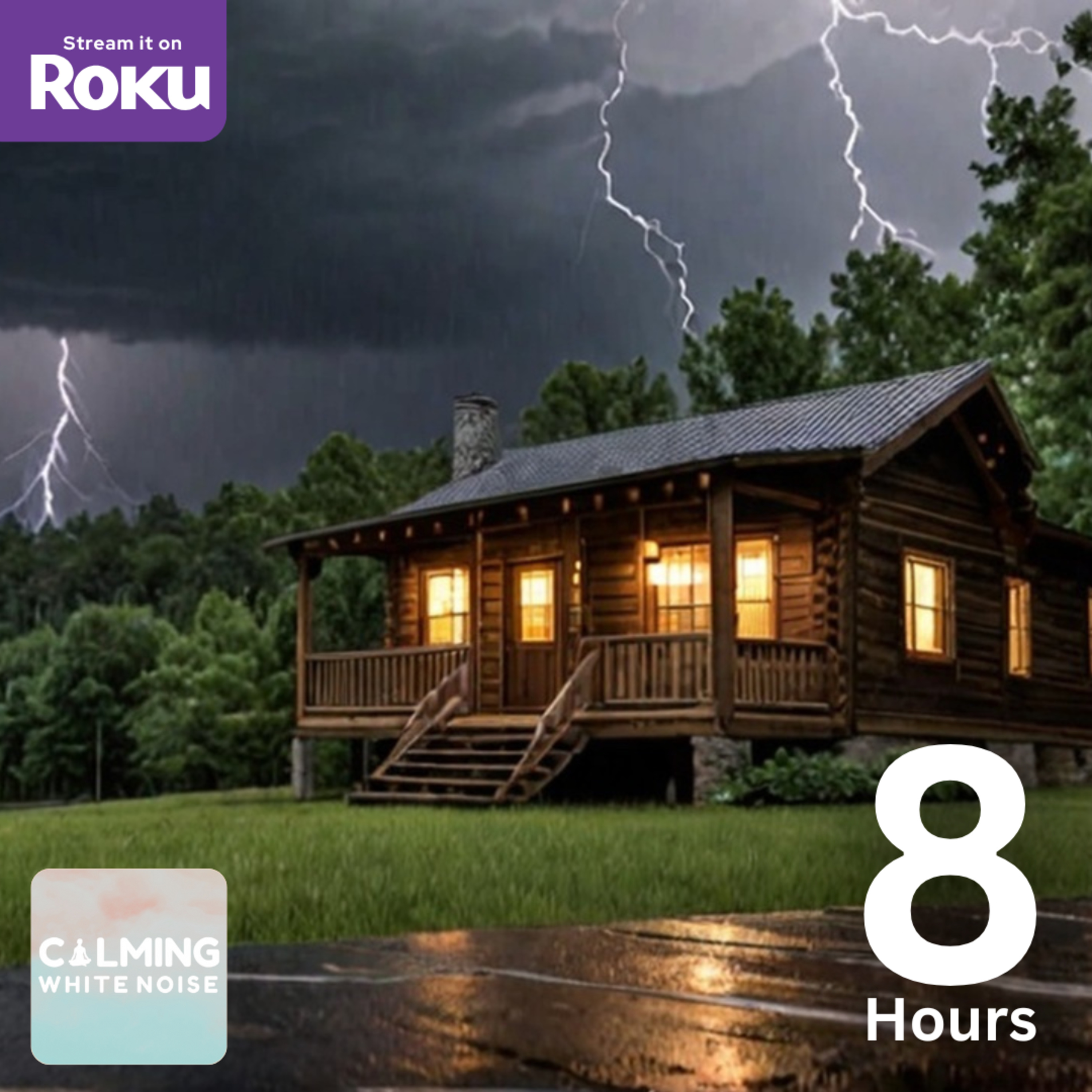Cozy Cabin Thunderstorm (8 Hours) | Fireplace Rain & Thunder Sounds for Relaxing