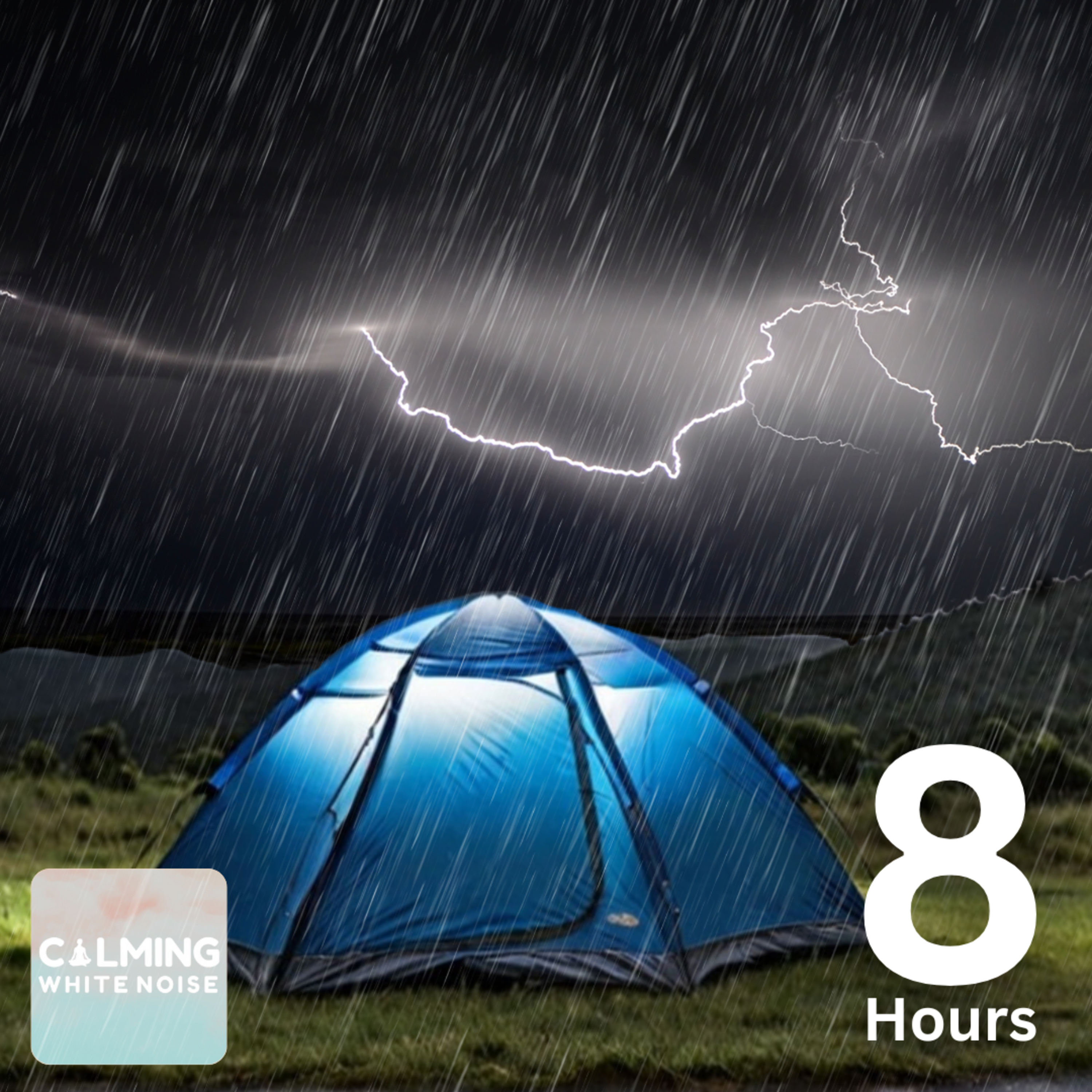 Thunderstorm in Tent (8 Hours) | Relaxing Rain & Lightning Sounds for Sleep