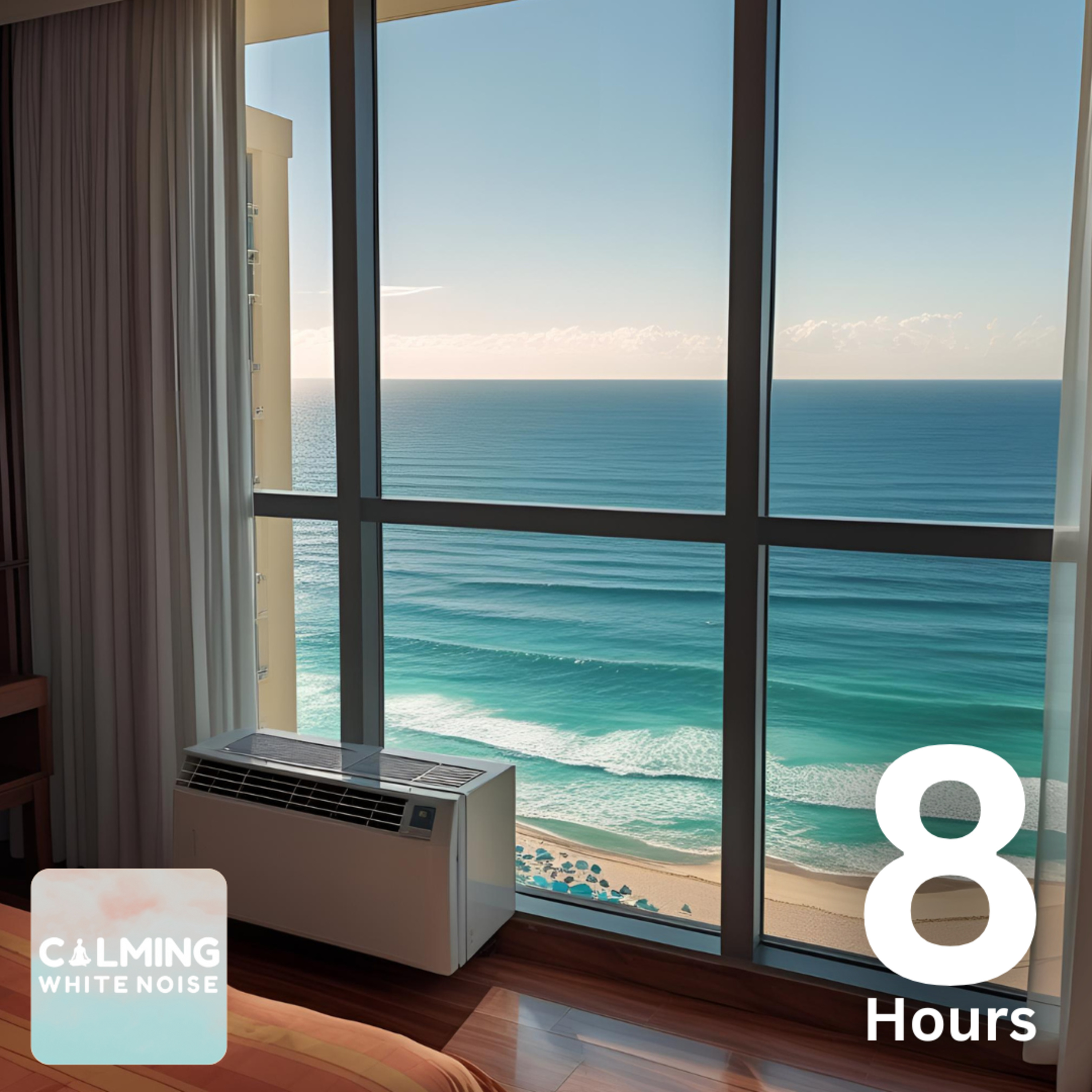 Ocean Waves and Air Conditioner Sounds for Sleeping (8 Hours) | White Noise for Studying and Relaxation