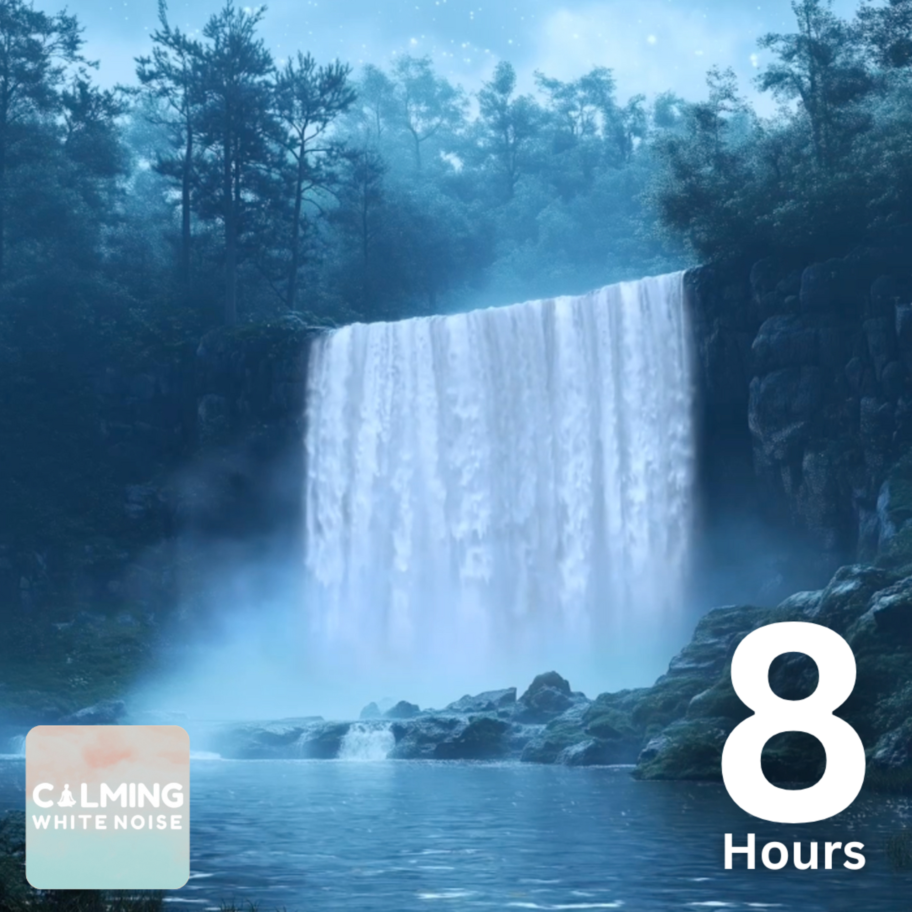 Gentle Cascading Waterfall Sounds for Focus | 8 Hours