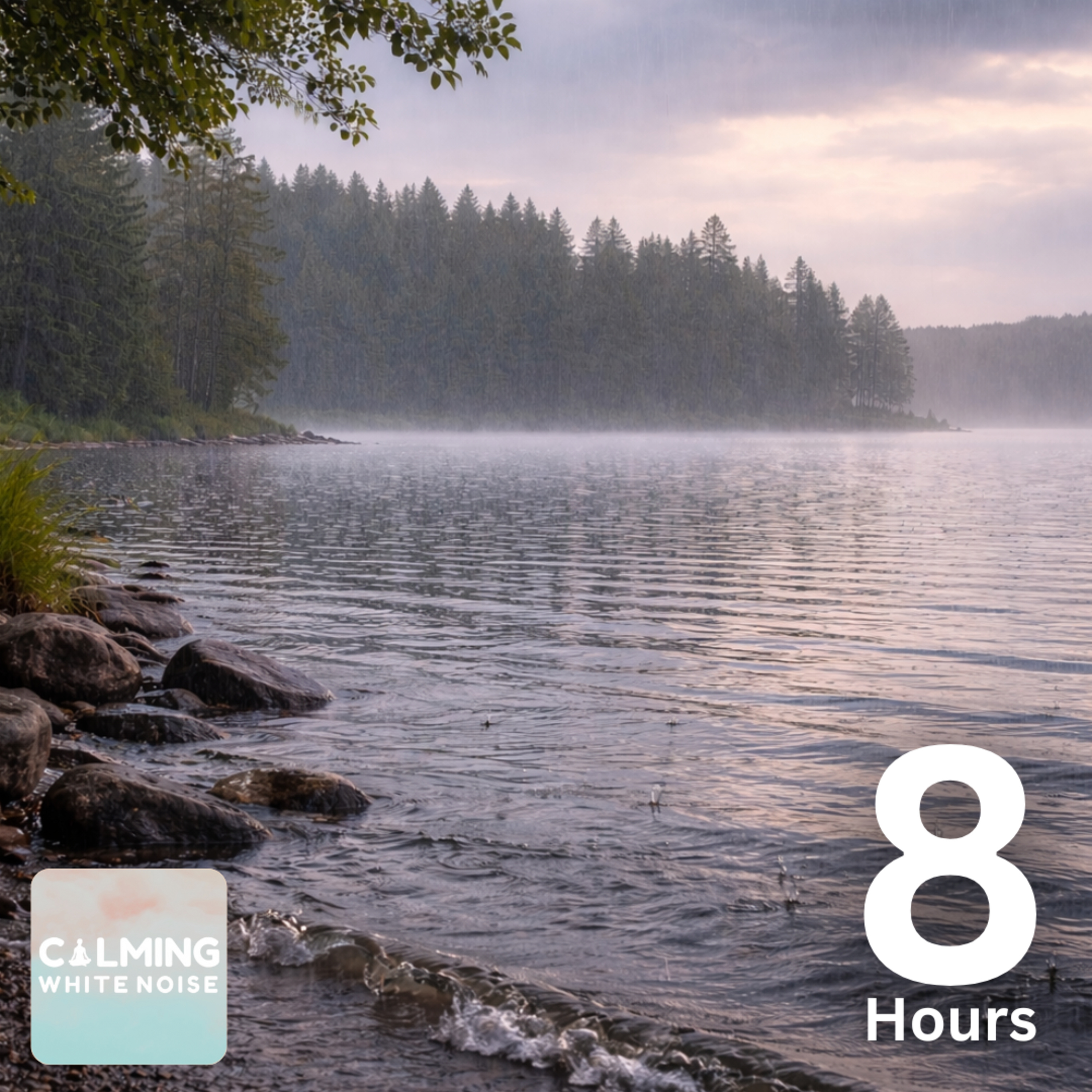 Gentle Rainfall Over a Quiet Lake | Soft Waves and Water Ambience for Relaxation