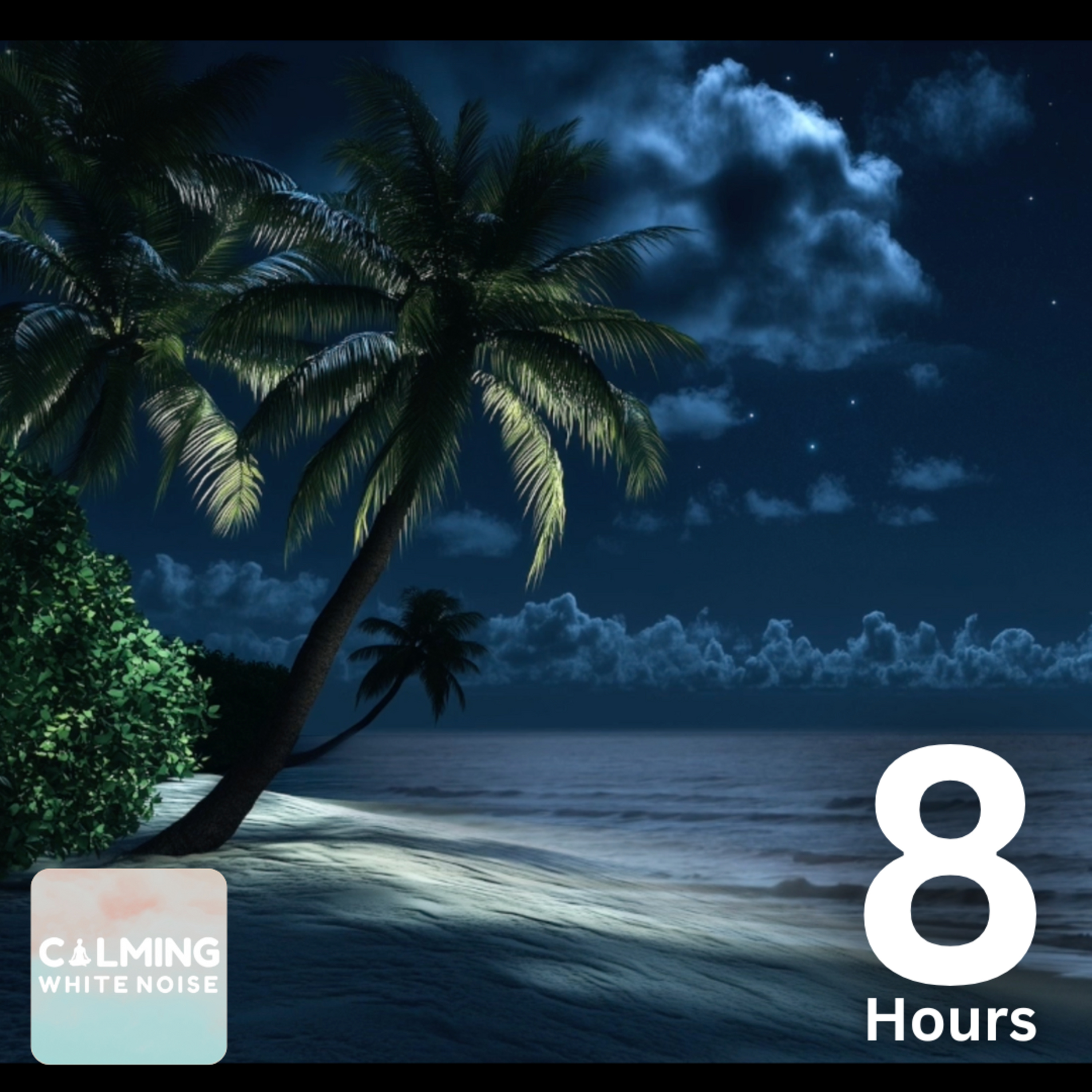 Distant Ocean Waves at Night | Calm Water Sounds for Relaxation & Focus