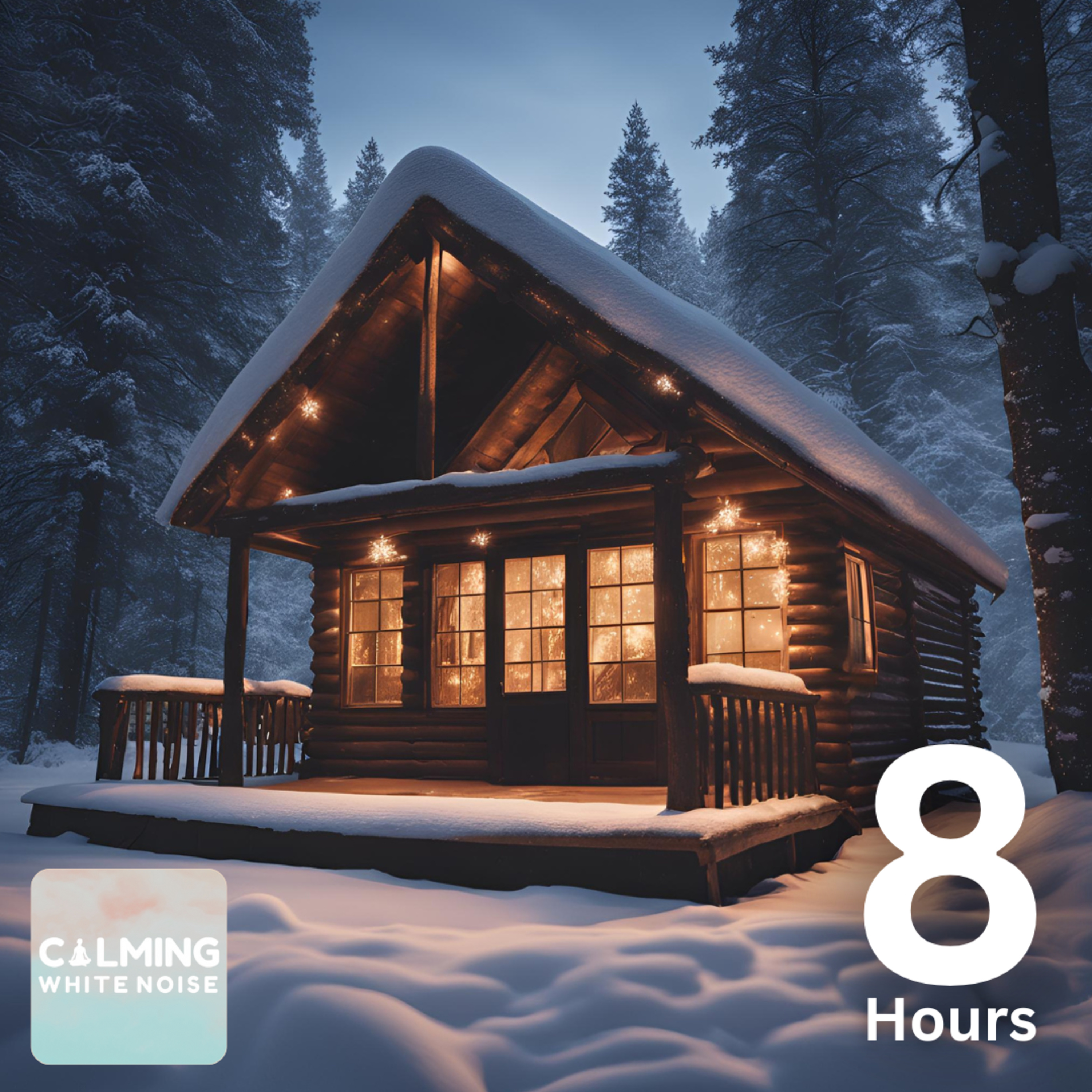 8 HOURS of Crackling Fireplace and Wind Sounds | Snowstorm White Noise episode artwork