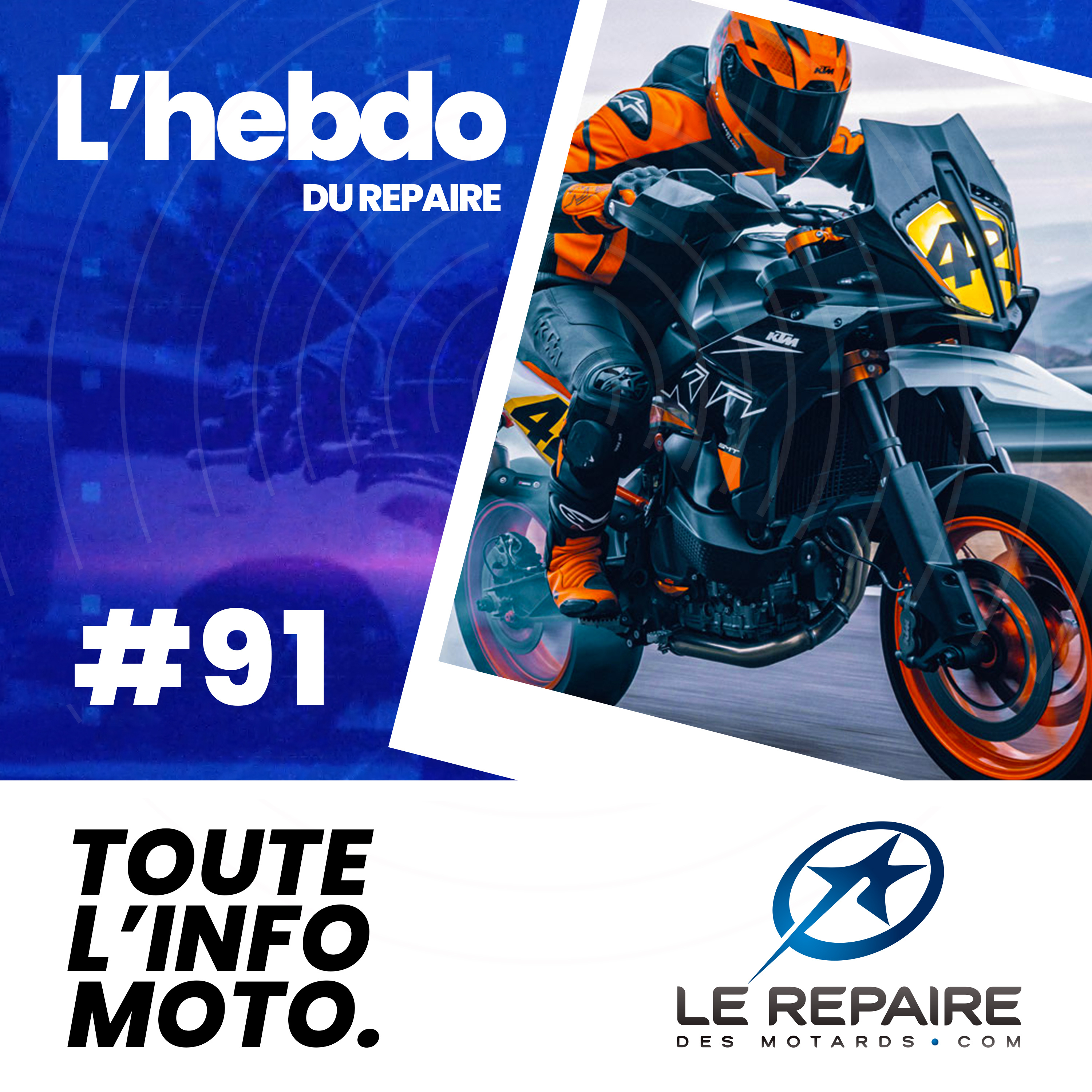 L’hebdo Du Repaire %2391 – KTM 1390 SMT, Moto à hydrogène Kawasaki, Harley-Davidson nouveautés, Husqvarna Vitpilen 125 et 401, un marquage routier pour motards