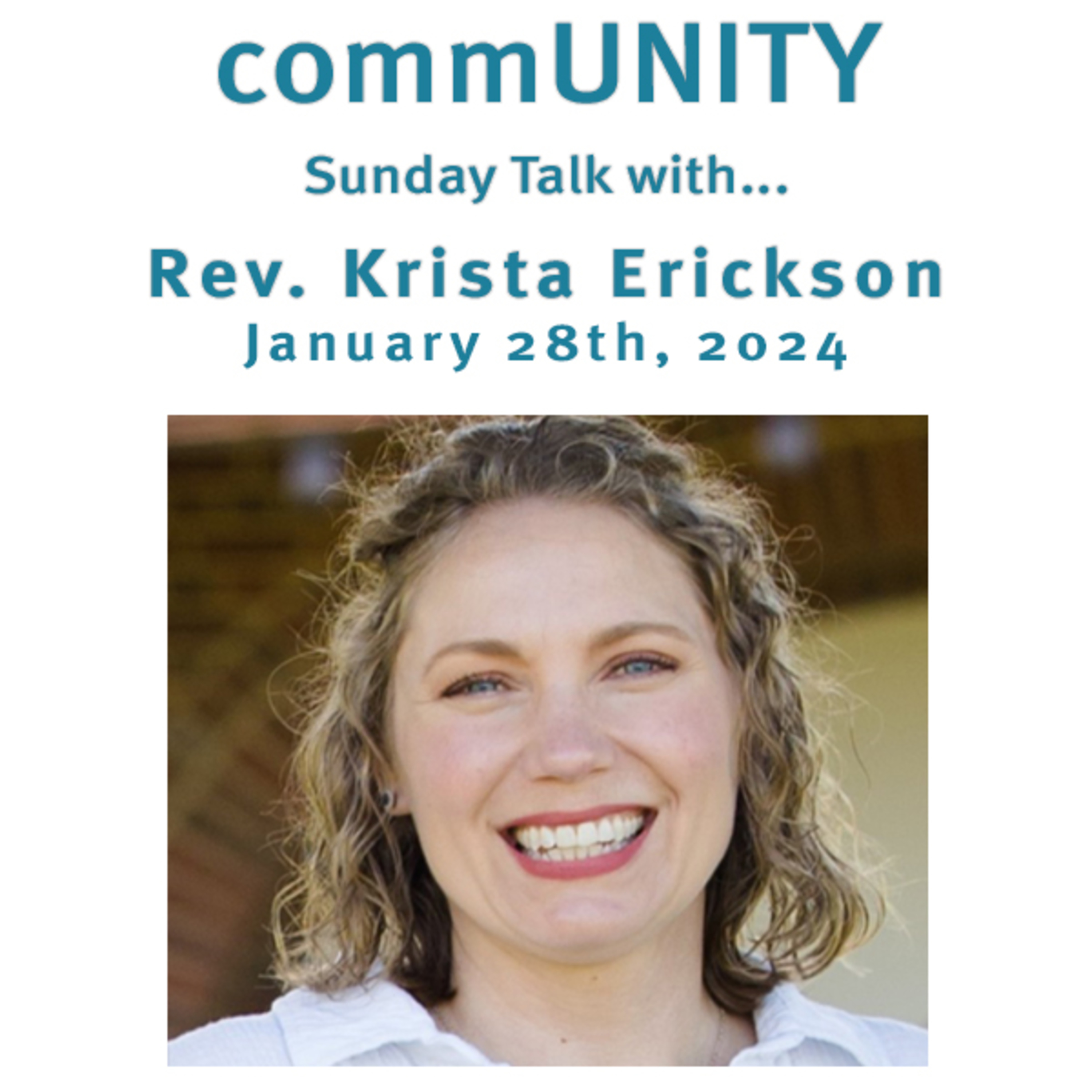 "commUNITY" Rev. Krista Erickson @ Unity Center of Norwalk, CT (1/28/24) episode artwork