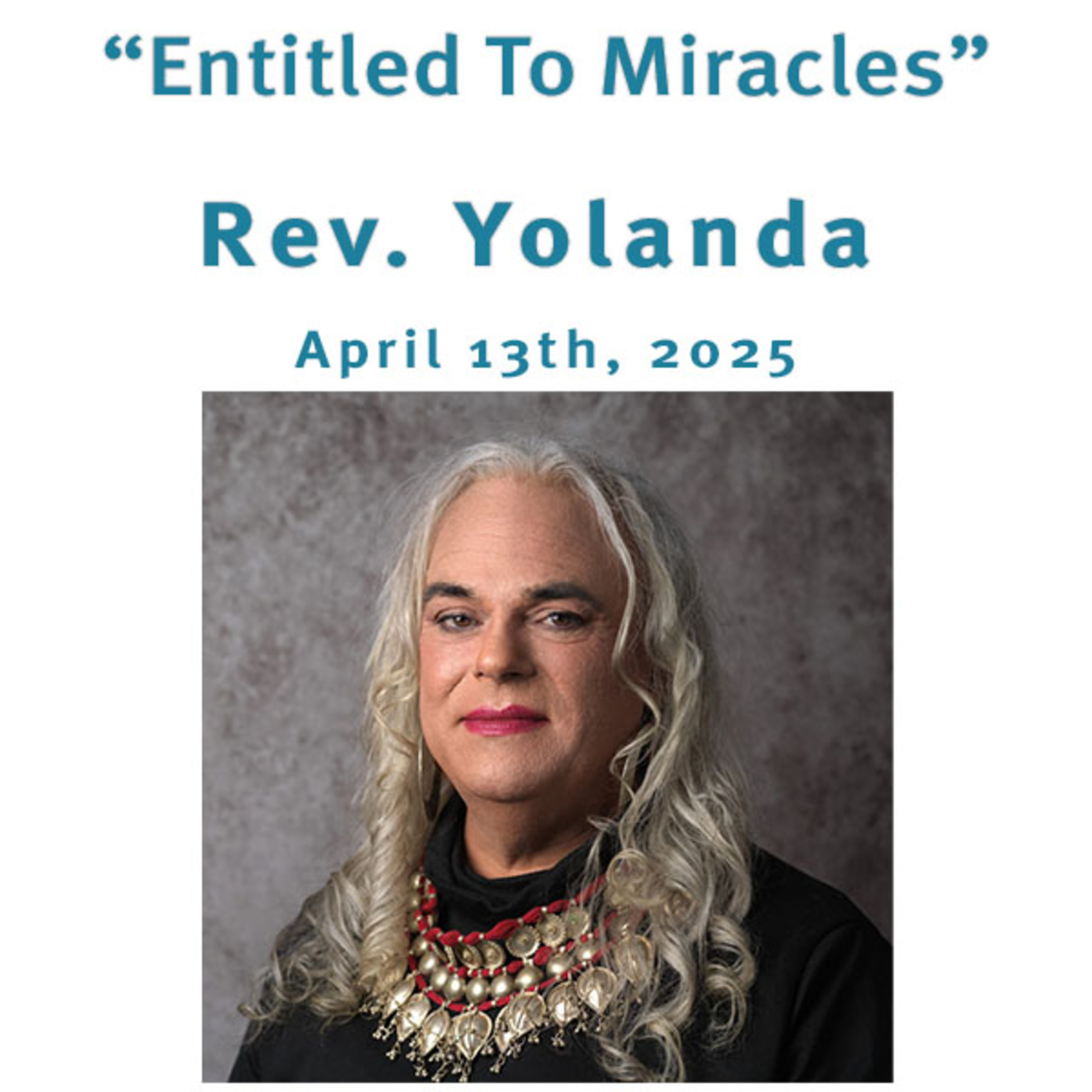 "Entitled To Miracles" Rev. Yolanda @ Unity Center of Norwalk CT (4/13/25) episode artwork